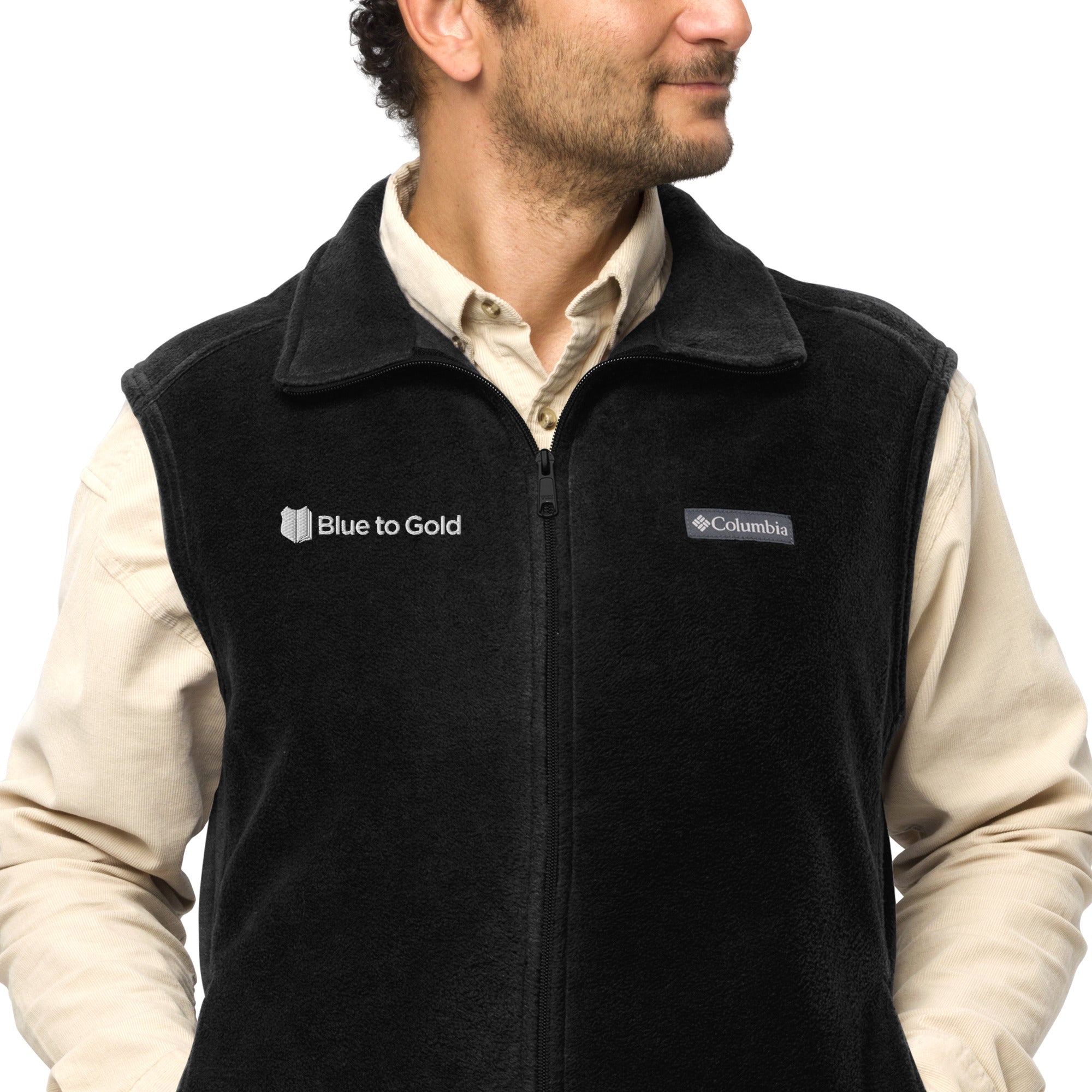 Blue to Gold Men’s Columbia fleece vest