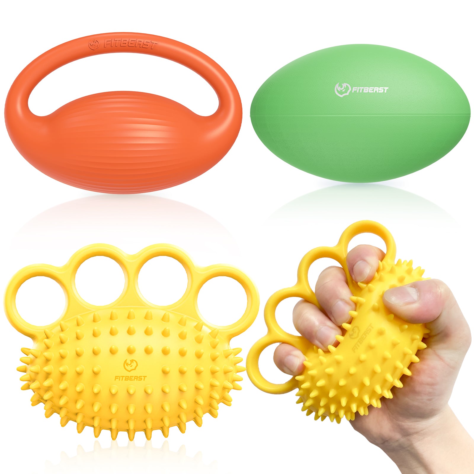 FitBeast Hand Exercise Ball Set–3 Pack Hand Squeeze Balls for Hand Therapy, Grip Strength, Finger & Wrist Training, Stress Balls for Adults, Ideal for Rehab, Arthritis, Carpal Tunnel