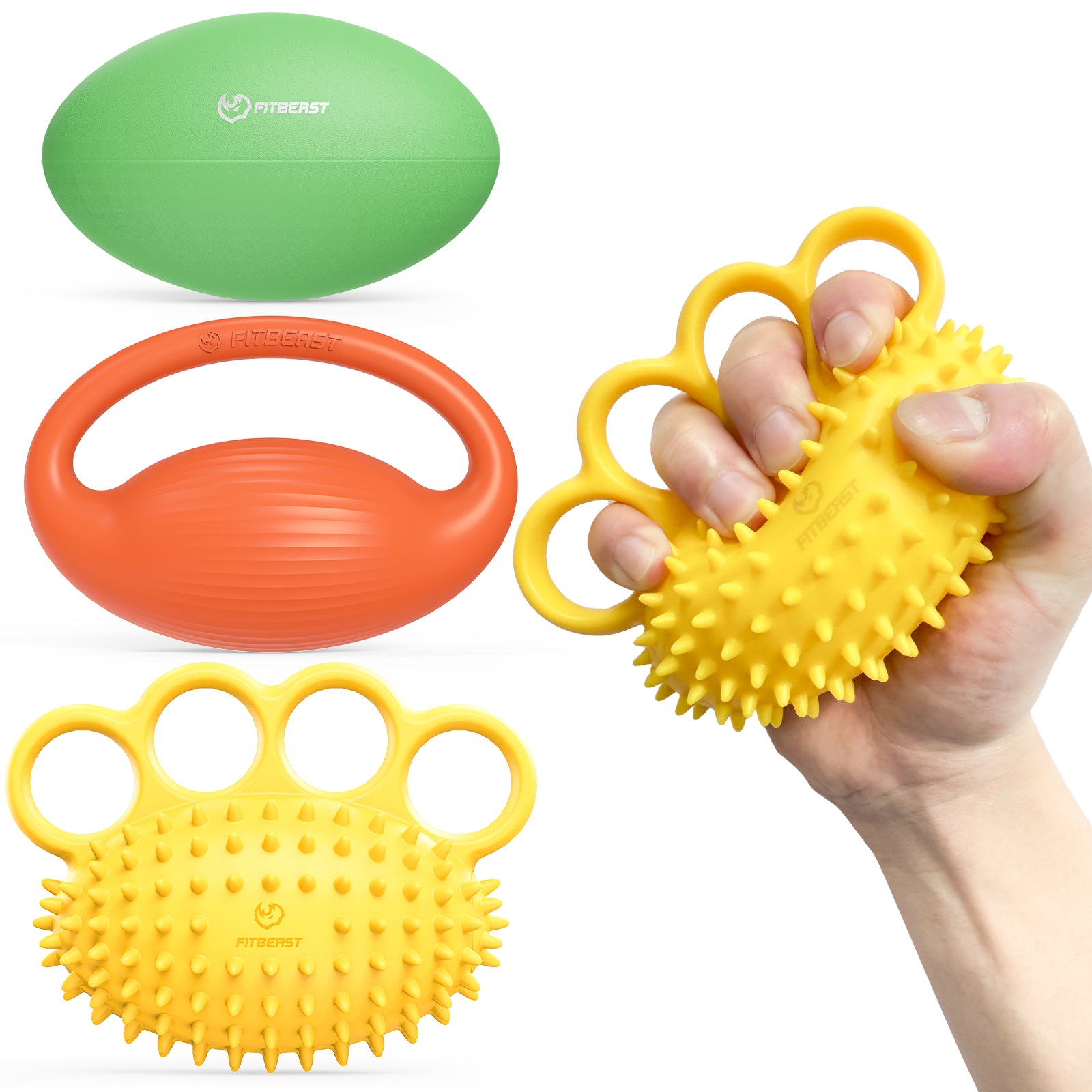 FitBeast Hand Exercise Ball Set–3 Pack Hand Squeeze Balls for Hand Therapy, Grip Strength, Finger & Wrist Training, Stress Balls for Adults, Ideal for Rehab, Arthritis, Carpal Tunnel