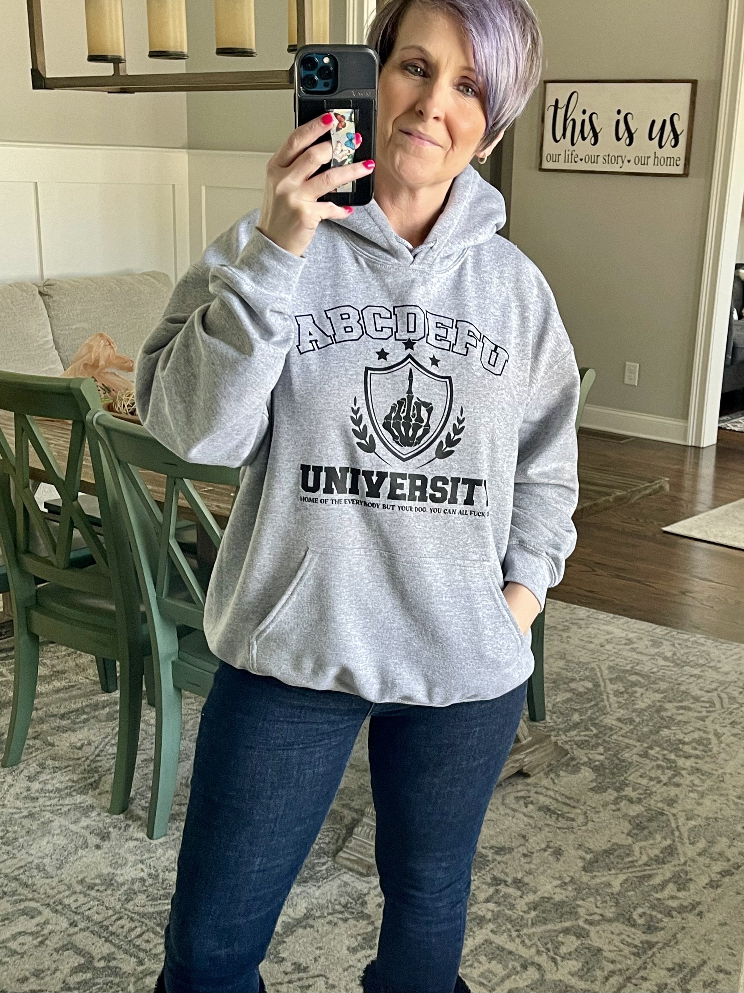 ABCDEFU University Graphic Hoodie
