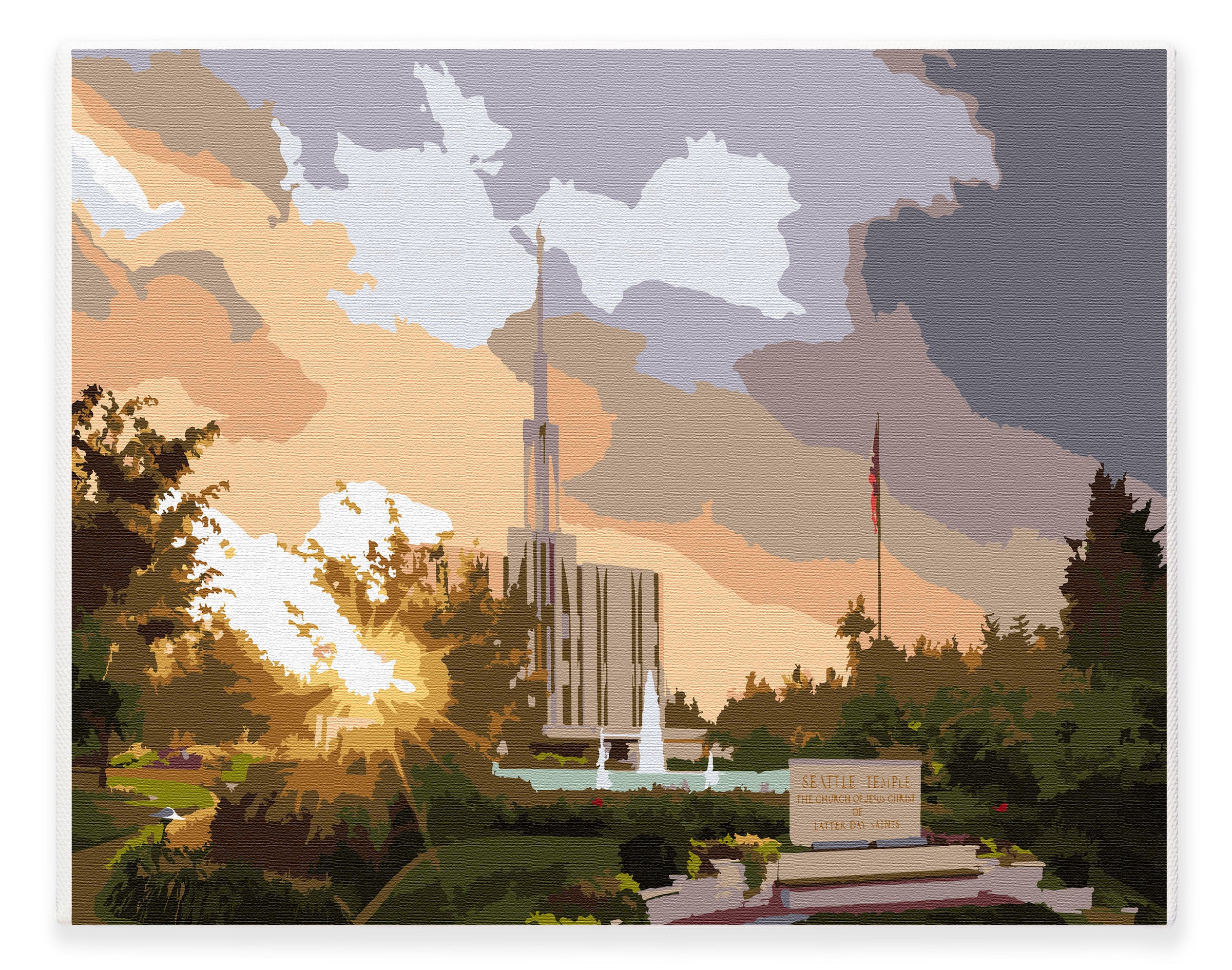 Seattle Washington Temple | Paint By Numbers Kit