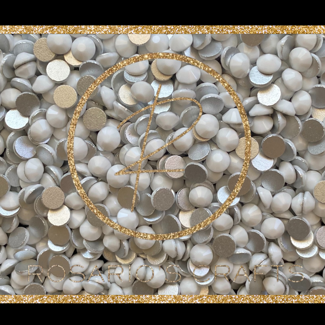 Chalk  WHITE GLASS FLATBACK RHINESTONES
