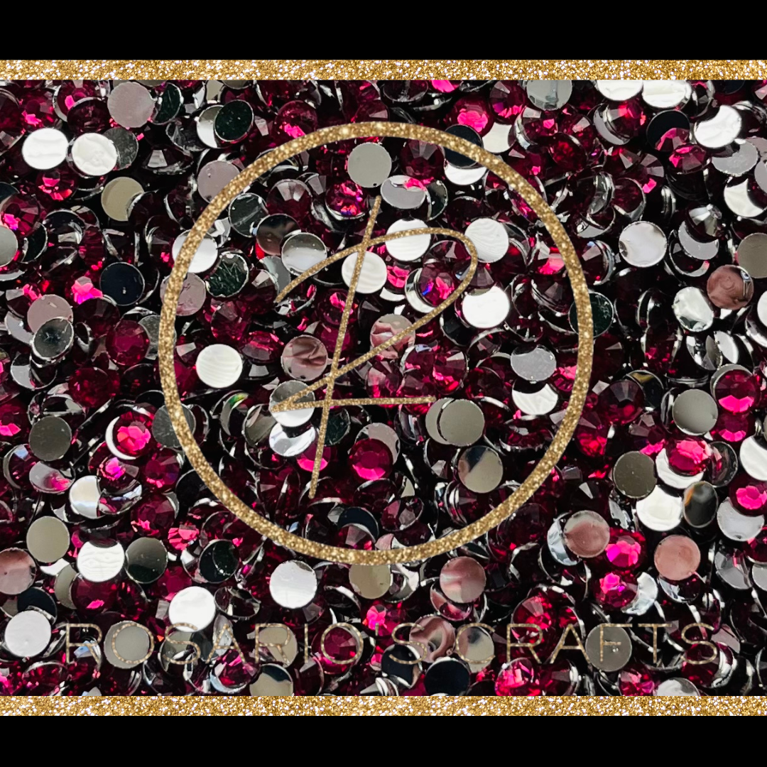 FUCHSIA RESIN RHINESTONES FLAT-BACK