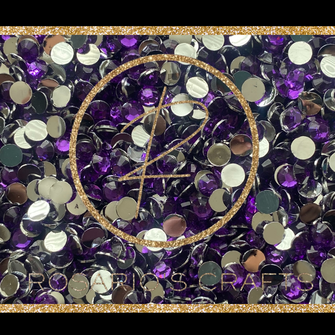 DARK AMETHYST SILVERBACK RESIN RHINESTONES