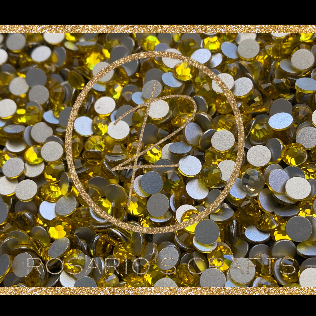 CITRINE GLASS FLATBACK RHINESTONES