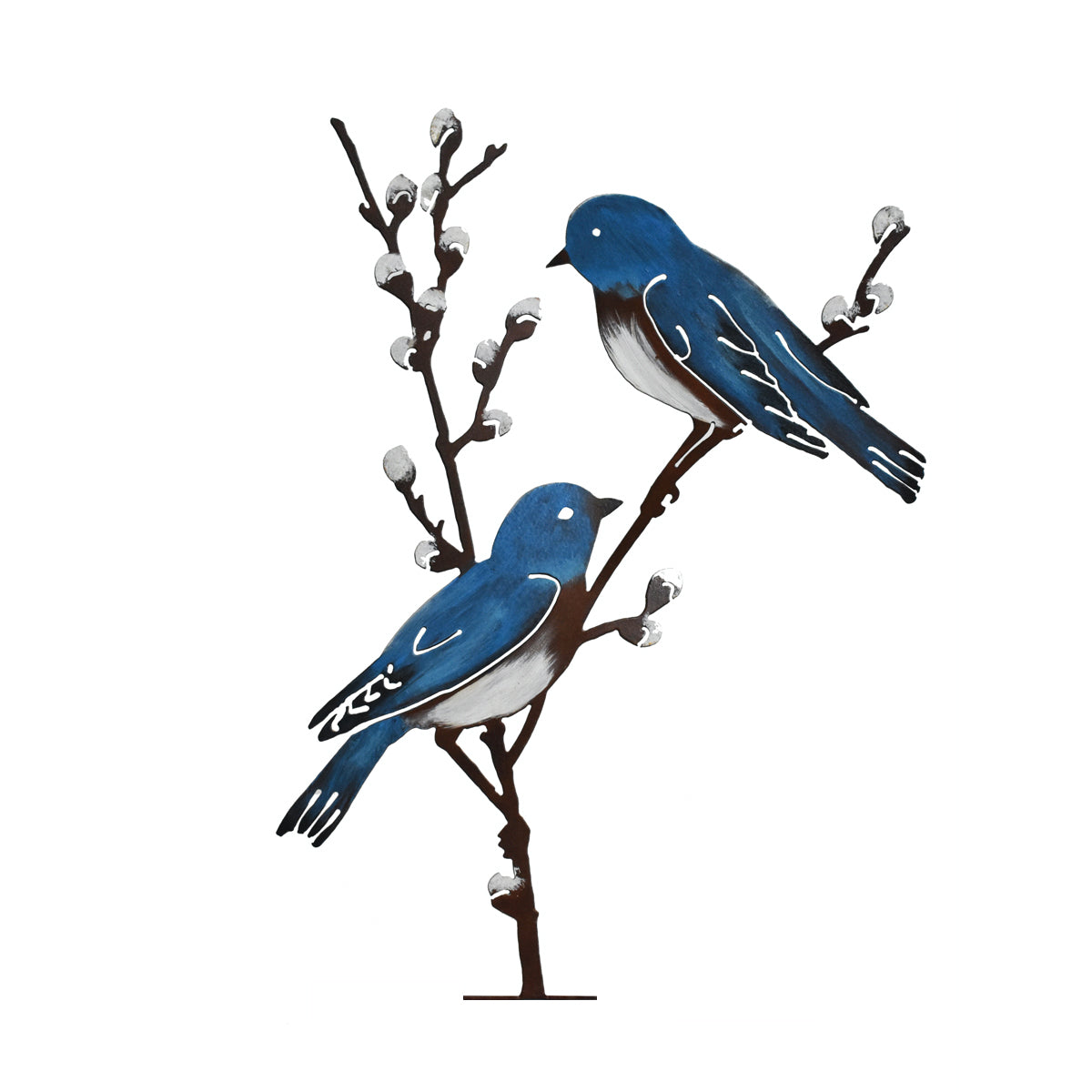 Bluebirds on Willow Branch Tab - Painted