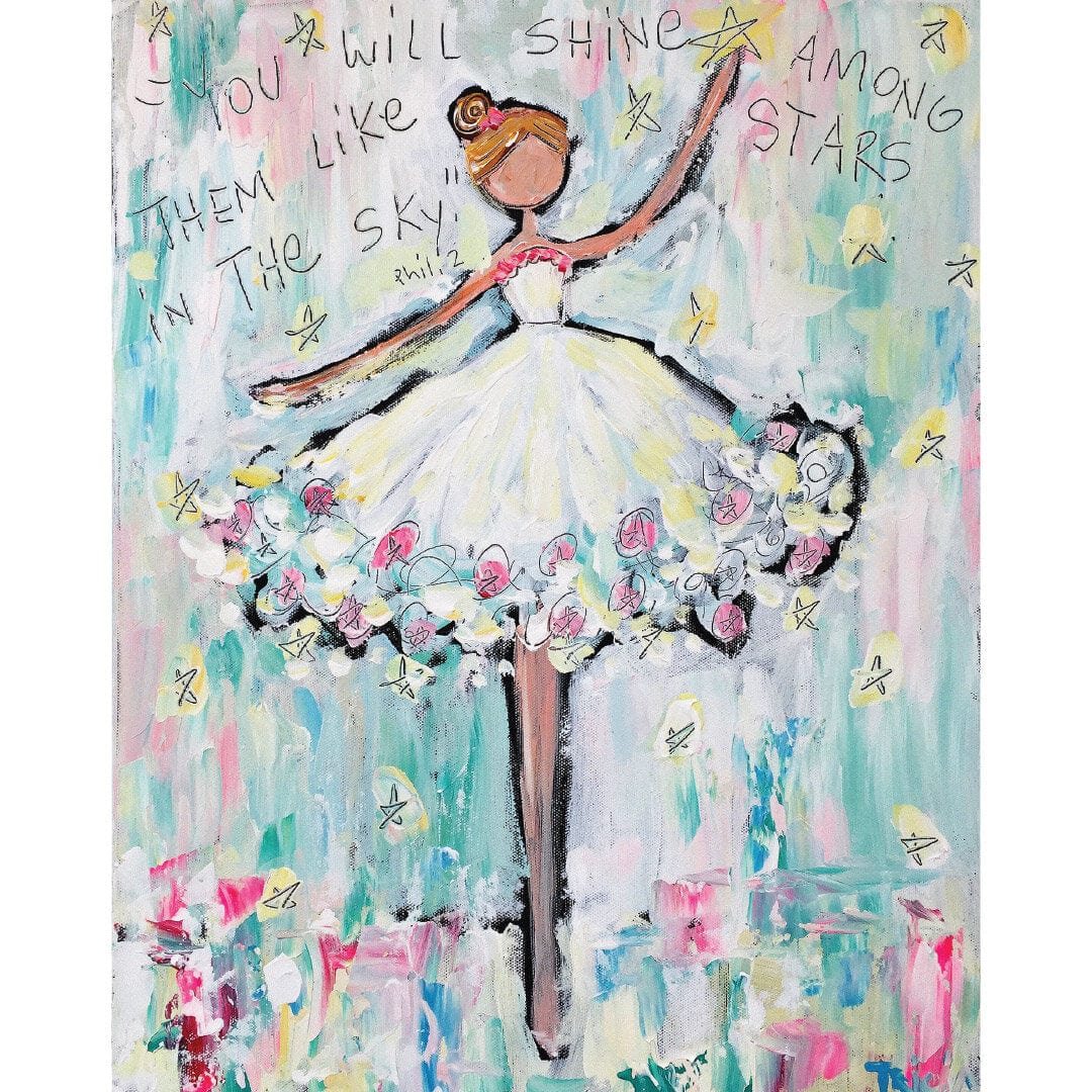 Ballerina and Stars Print