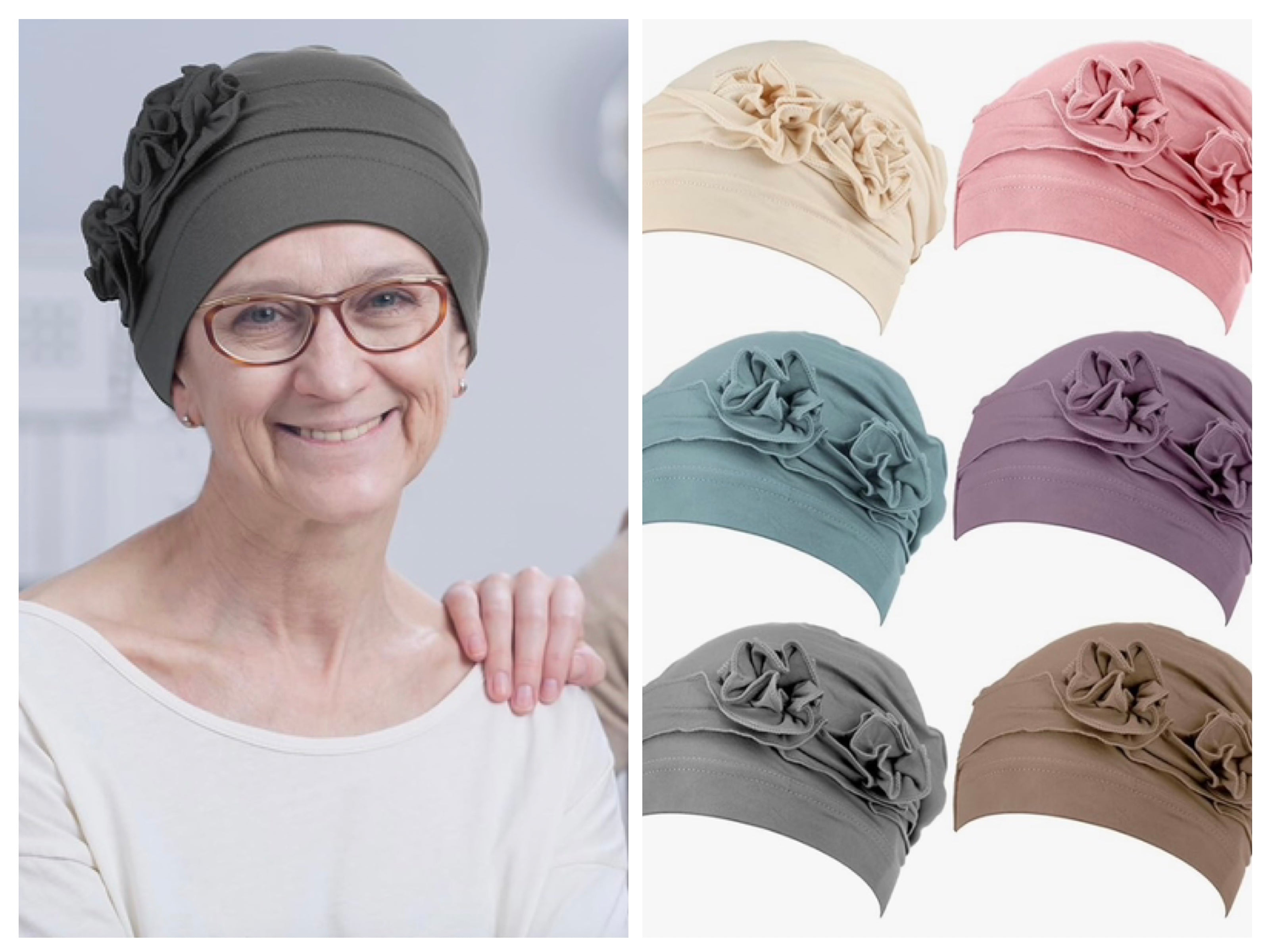 Flower Adorned Chemo Turban Chemotherapy Hat  | Warrior Sisters