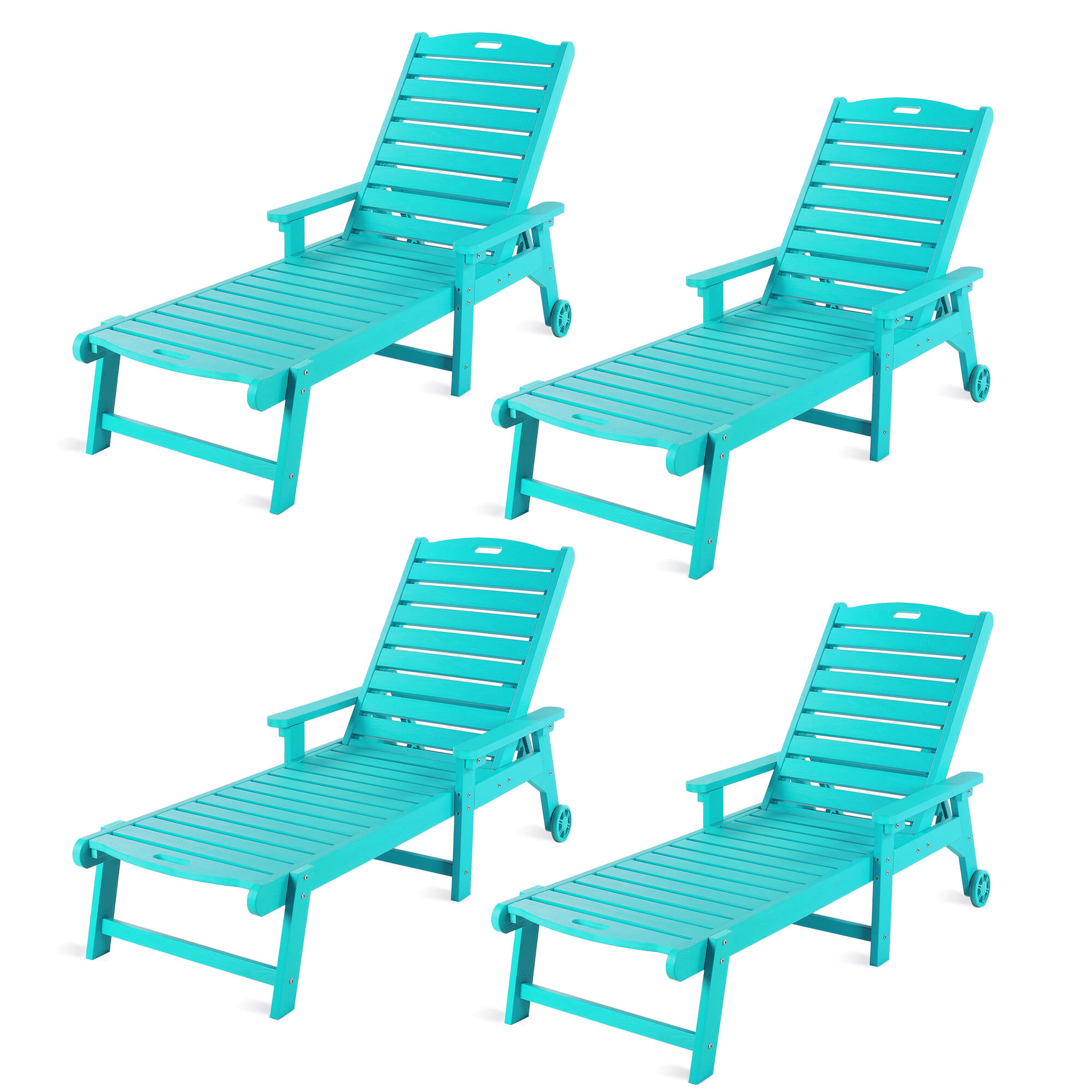 Helen Outdoor Chaise Lounge Chair with Wheels