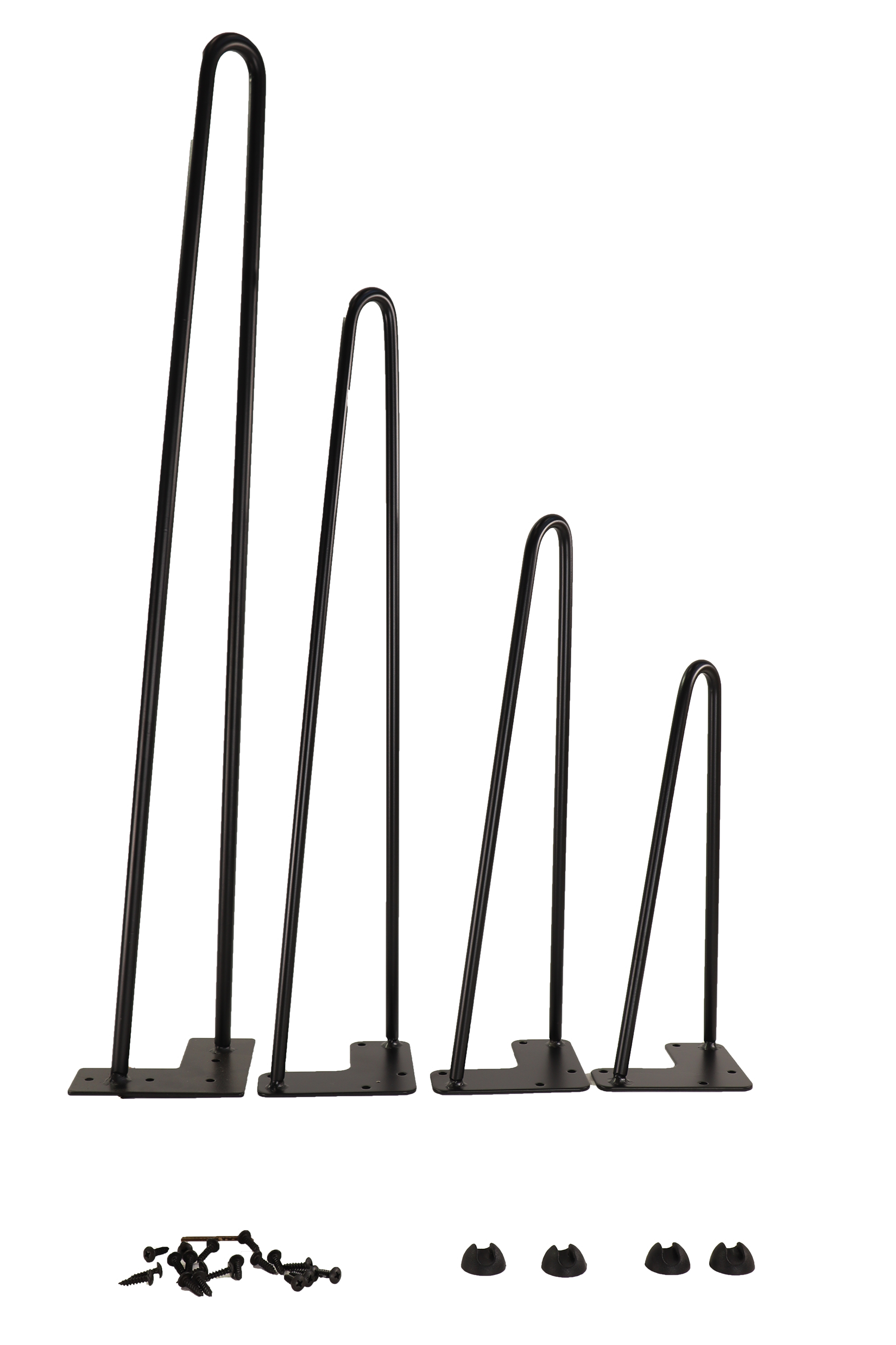 2 Rod Black Matte Hair Pin Legs