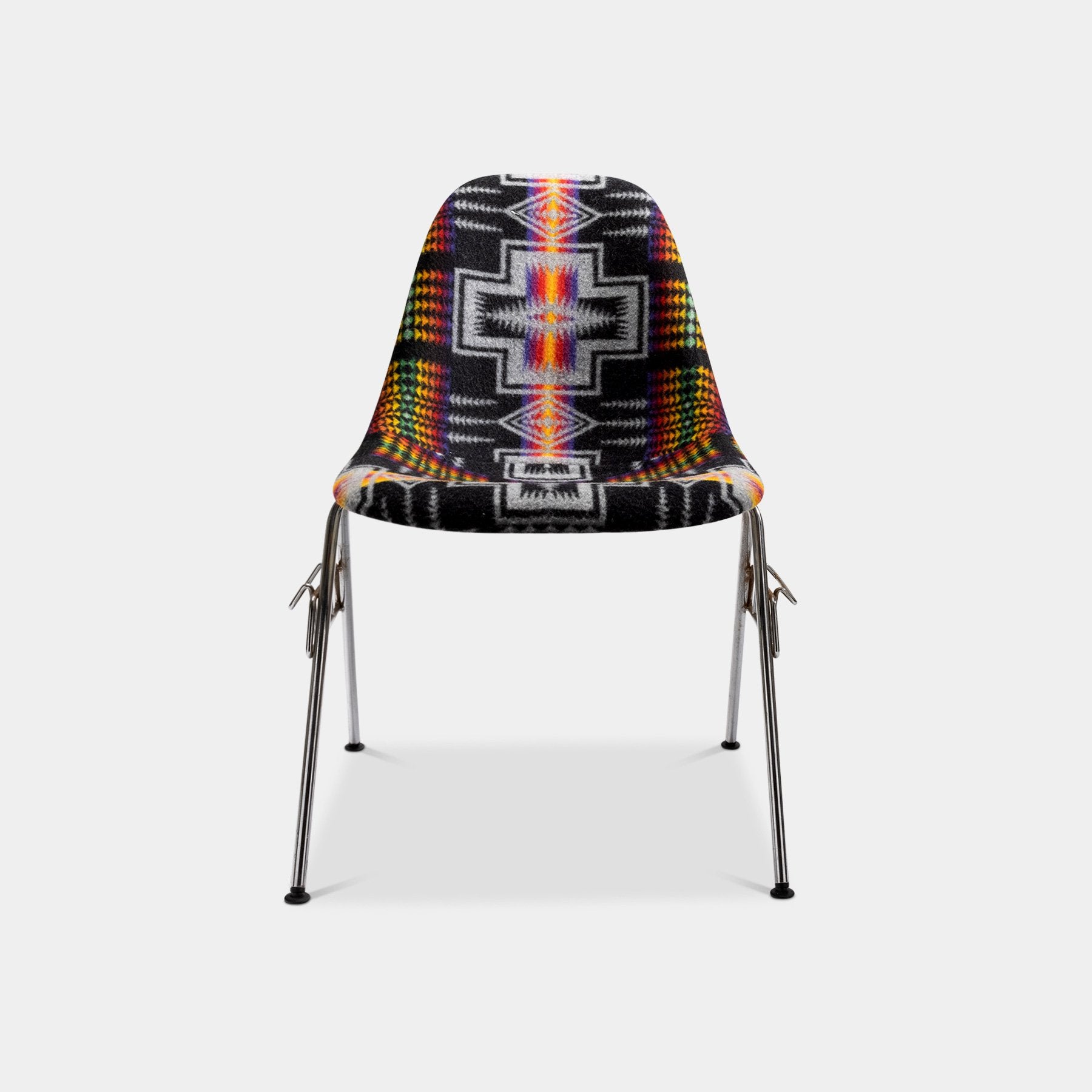 1970s Unique Pendleton Eames Side Chair Rainbow