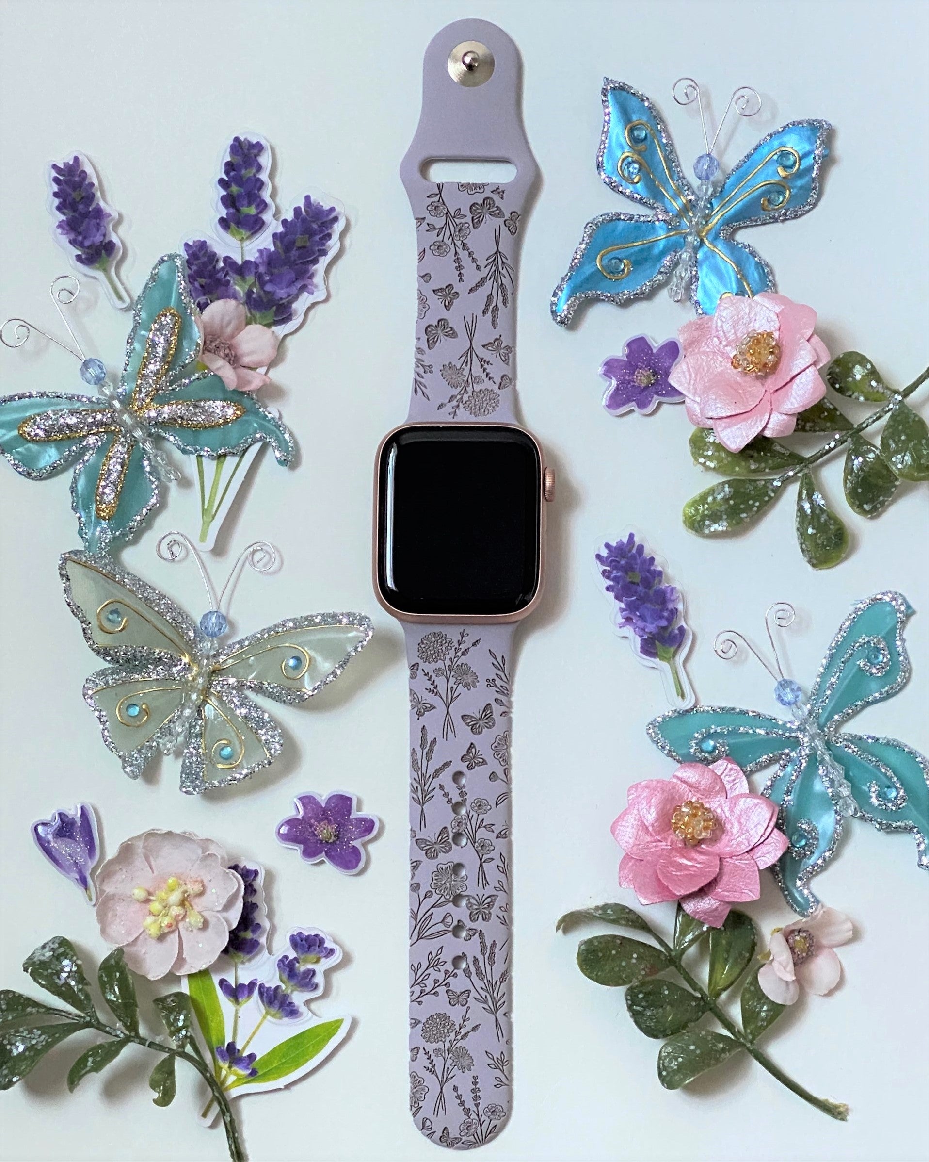 Butterflies and Wildflowers Watch Band For Apple Watch