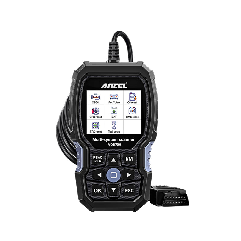 ANCEL VOD700 All System OBD2 Scanner for Volvo Car ABS Bleeding Injector Oil ETC SRL BMS EPB TPMS DPF Reset Tool