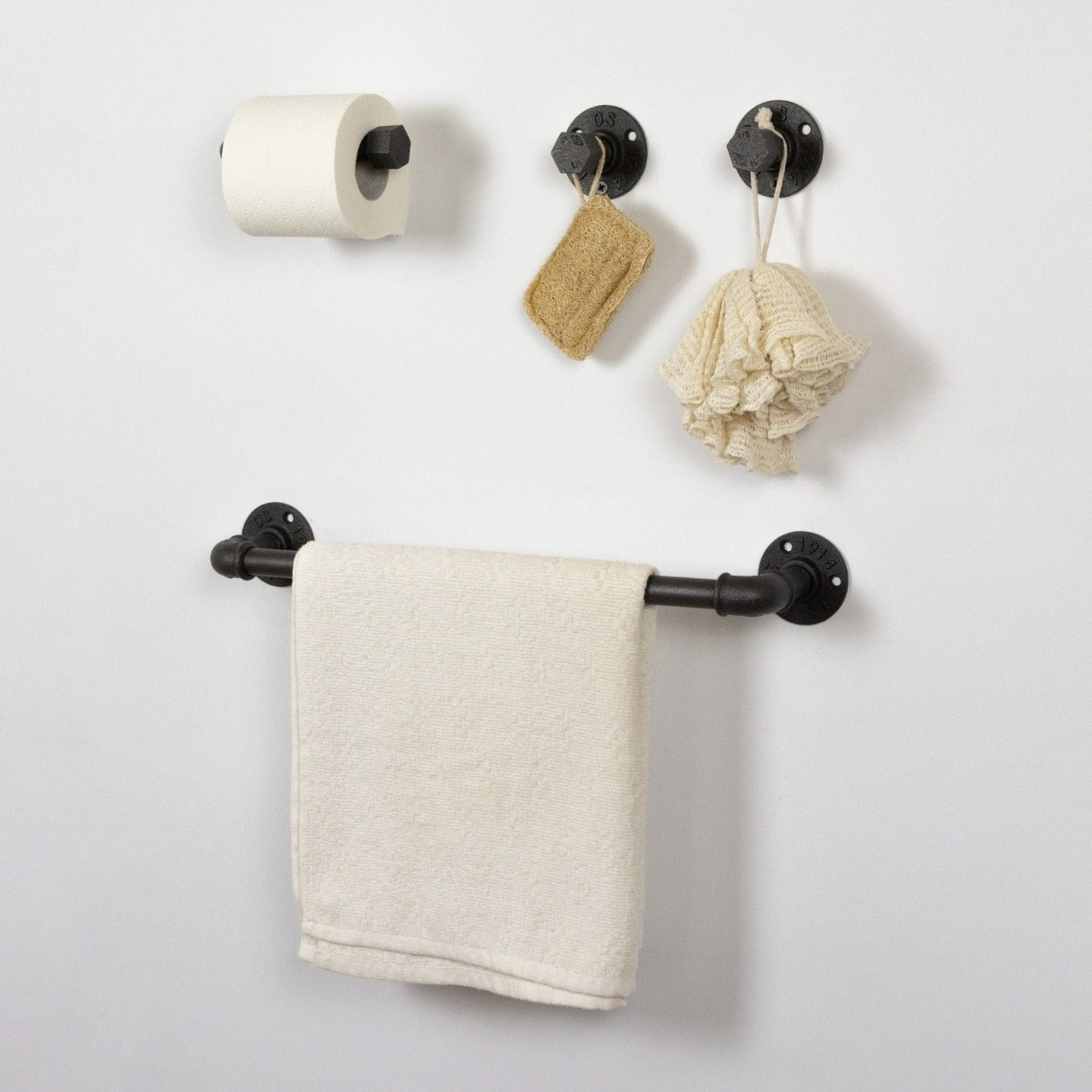 Bathroom Fittings, Bath Hardware Set Including Towel Hanger, Toilet Roll Holder, Wall Hooks