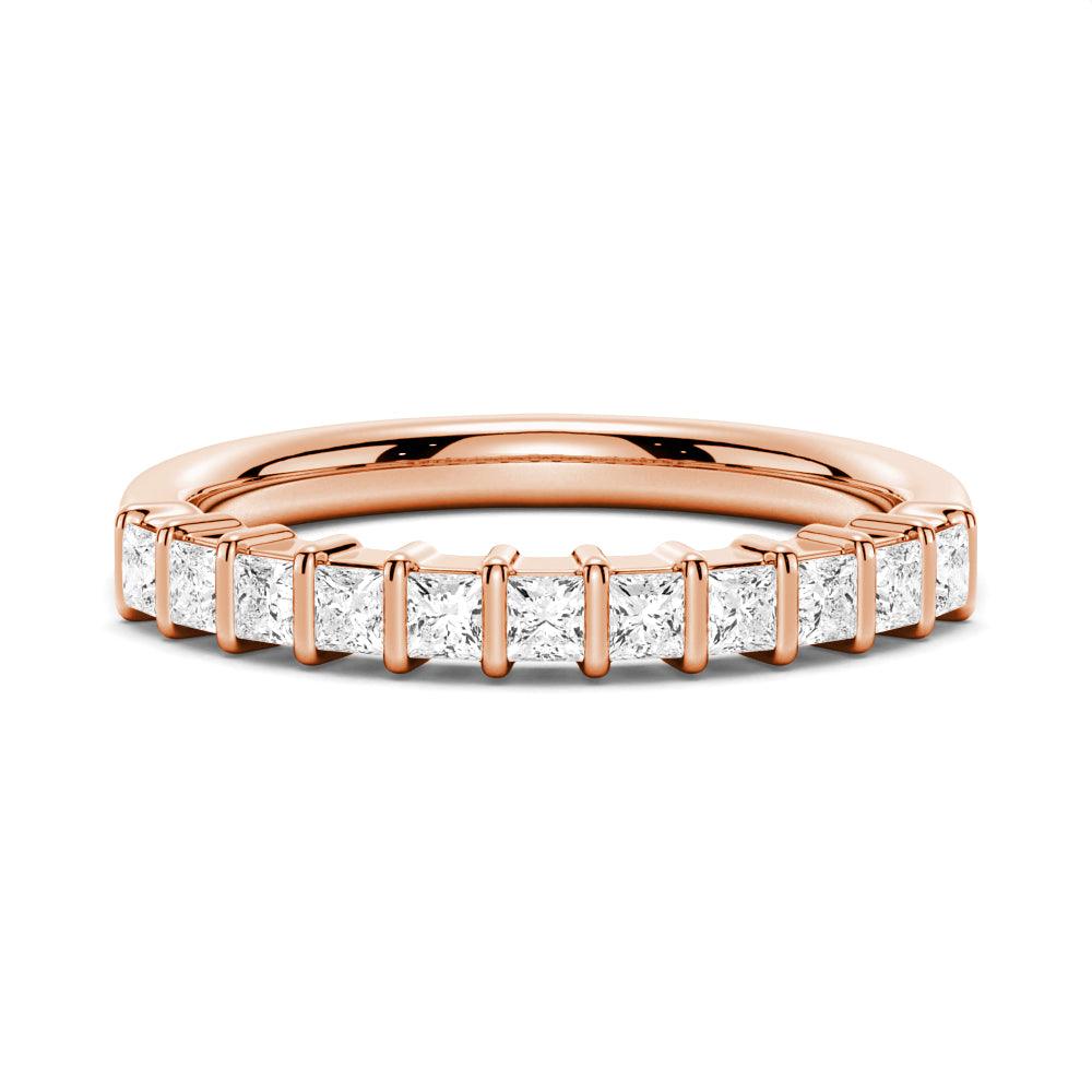 1 CT. Half Eternity Princess Cut Moissanite Ring