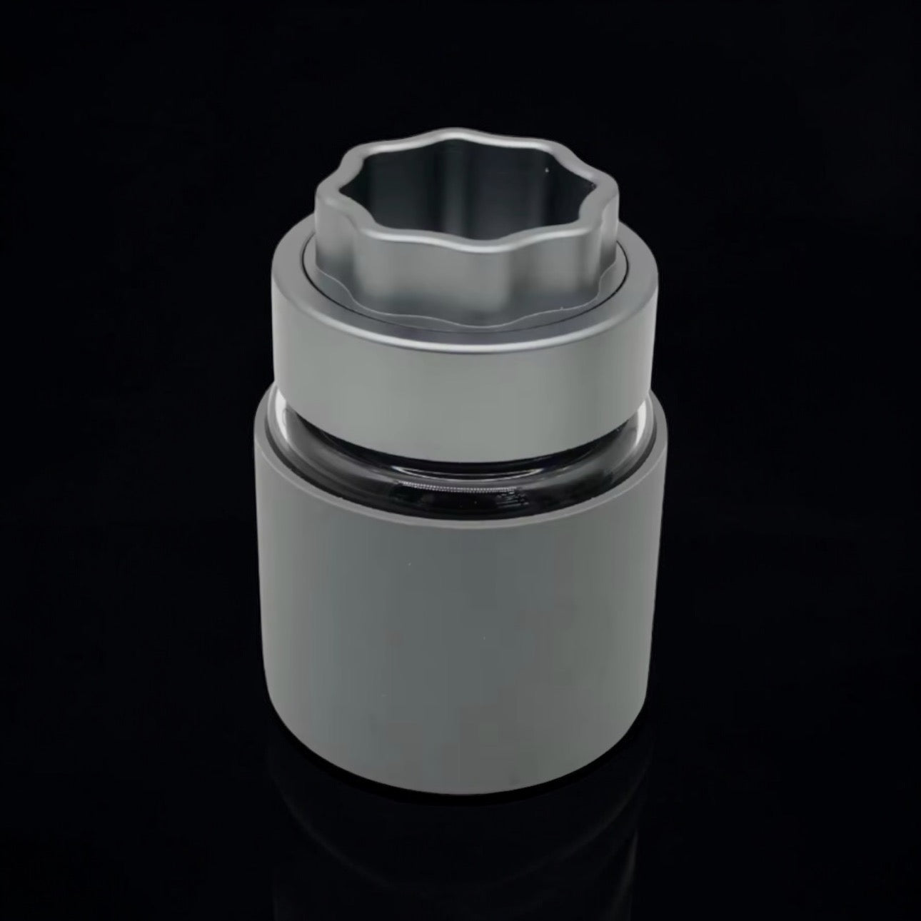 2-in-1 Aluminum Grinder with Glass Jar | Herb Grinder & Storage Container