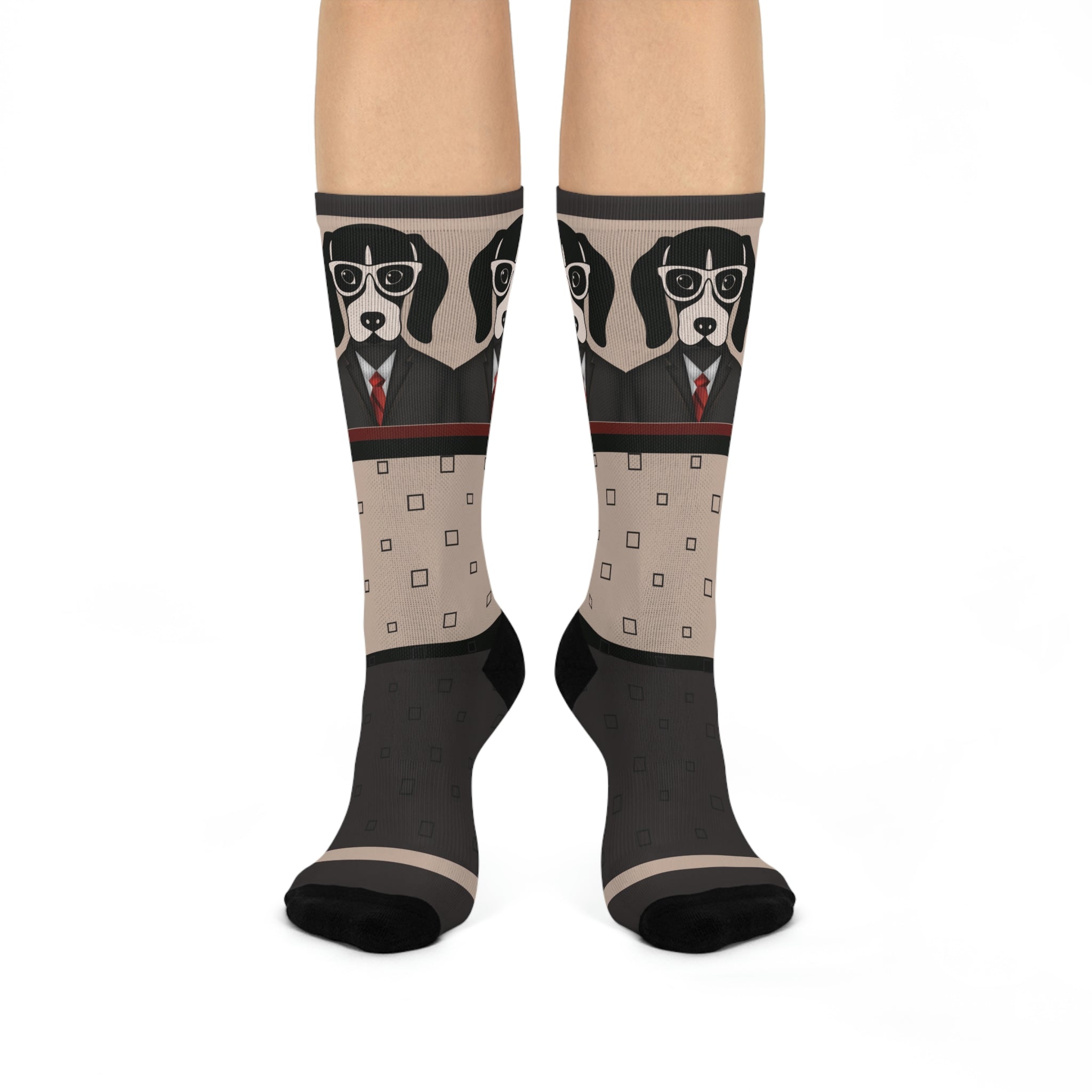 Beagle Socks Well-Suited Unisex Adult Stretchy Mid Calf Original