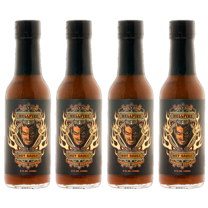 Devil’s Blend Bourbon Chipotle Hot Sauce 4 Pack