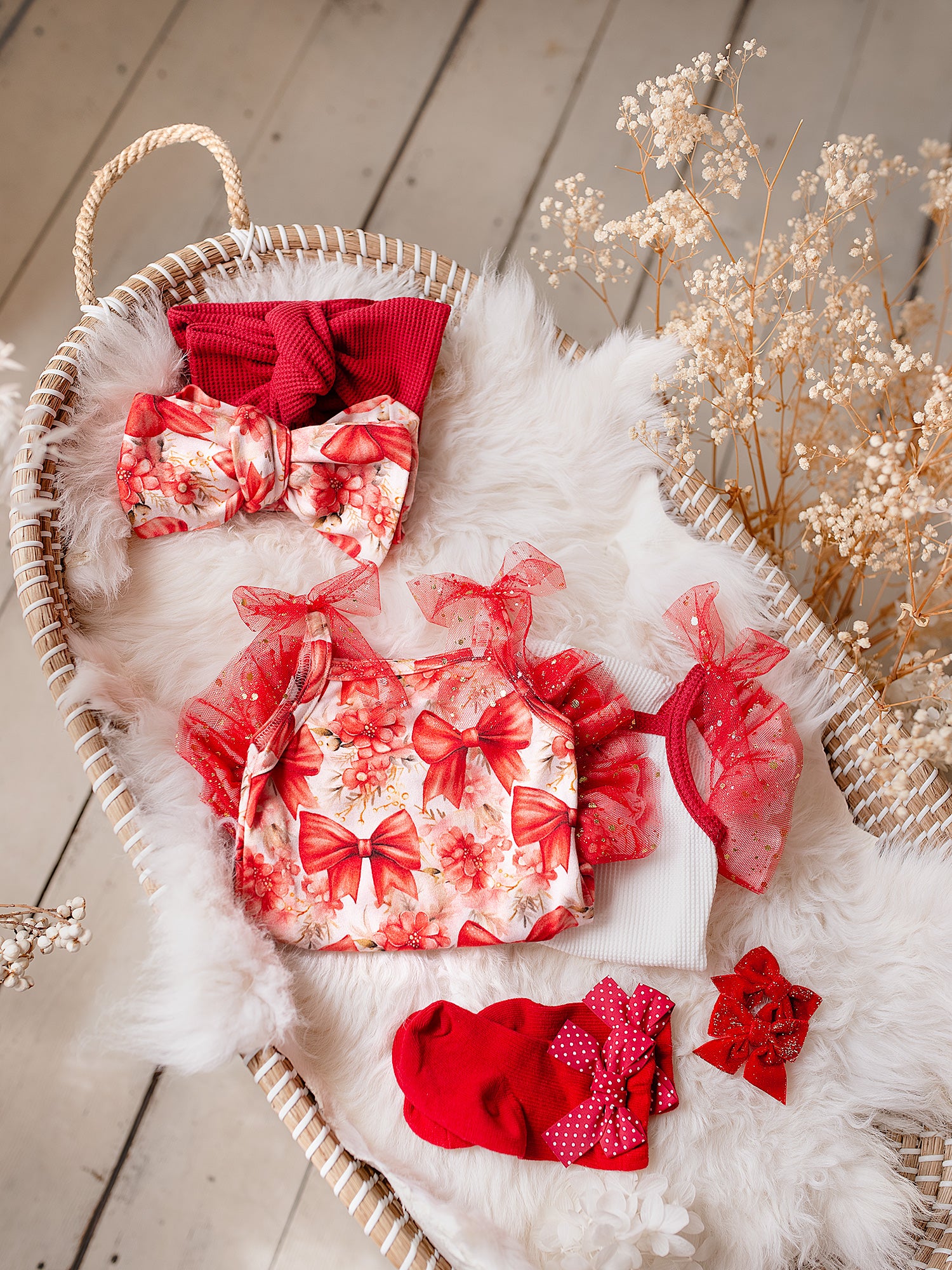 All I Wish - White & Red Romper