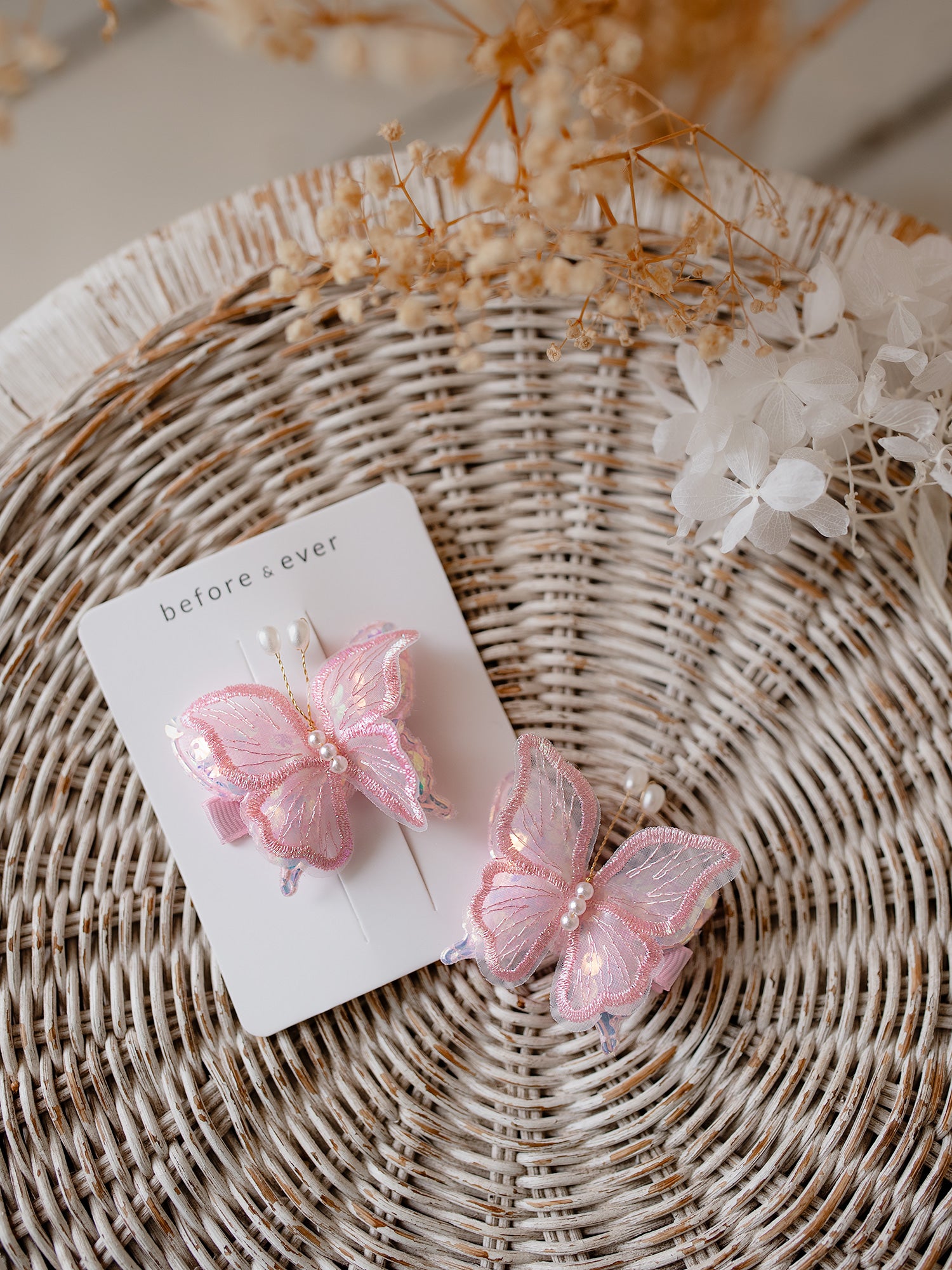 Butterfly Hair Clips - Pink