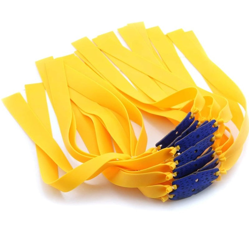 10 Pieces Slingshot Rubber 24cm Length 0.50mm To 0.70mm Mid Pull Long Pull Butterfly Slingshot Yellow Flat Rubber Band
