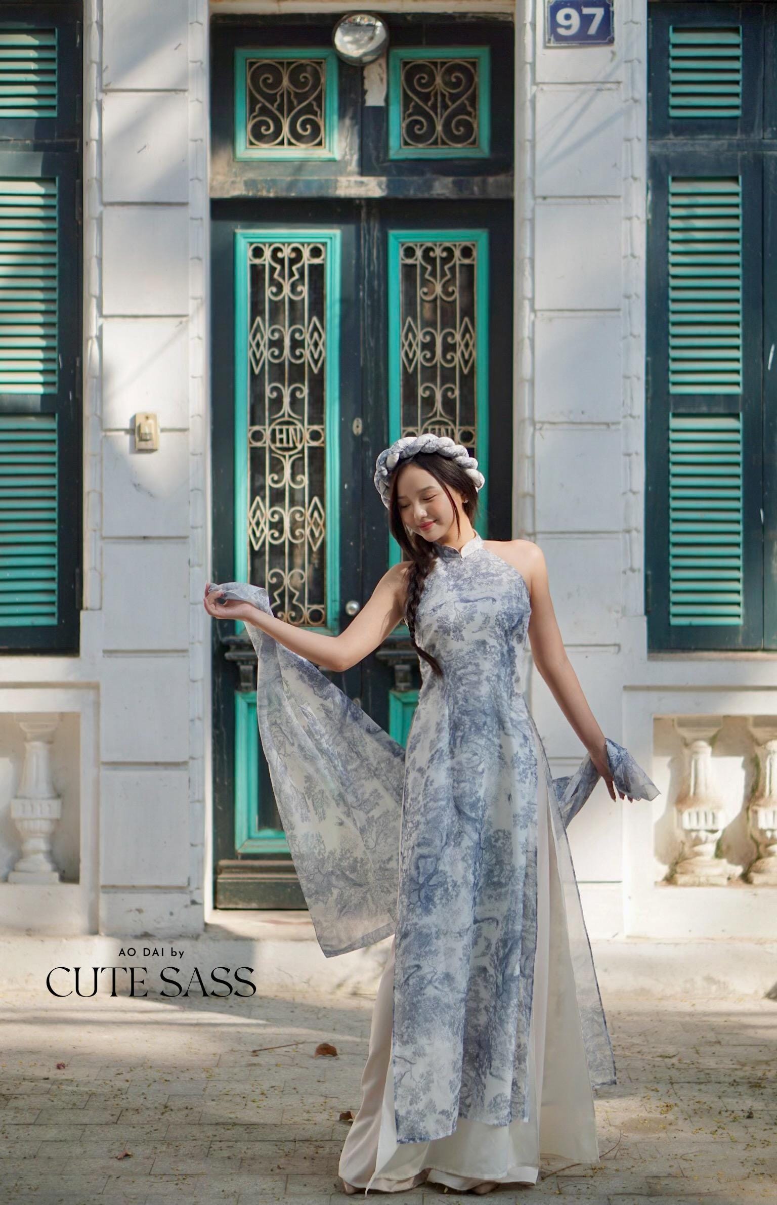 Blue Printed Yem Scarf