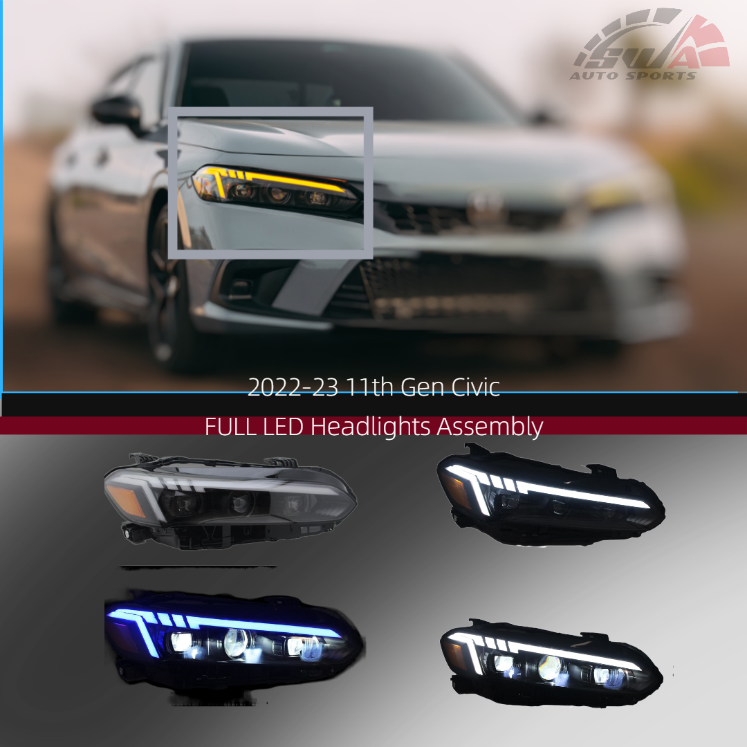 2022-2025 11th Gen Civic Sequential Headlights (Sedan and Hatchback)- Passenger And Driver Side- FULL LED