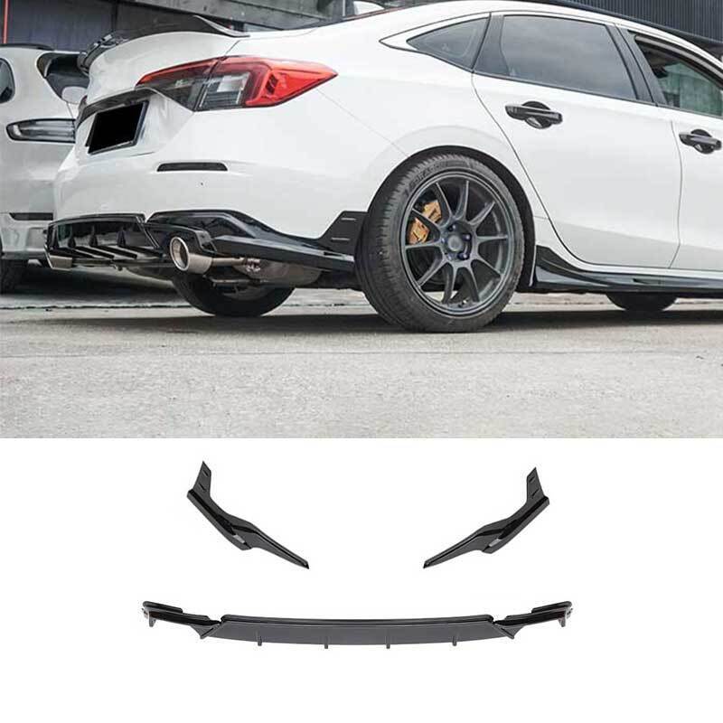 2022-2024  11th Gen Civic Sedan Gloss Black Mugen Style 3 Pcs Diffuser
