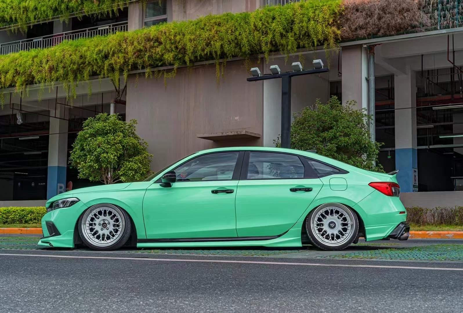 2022-2025  11th Gen Civic Sedan YOFER V2 Night Shadow Side Skirts (Painted)