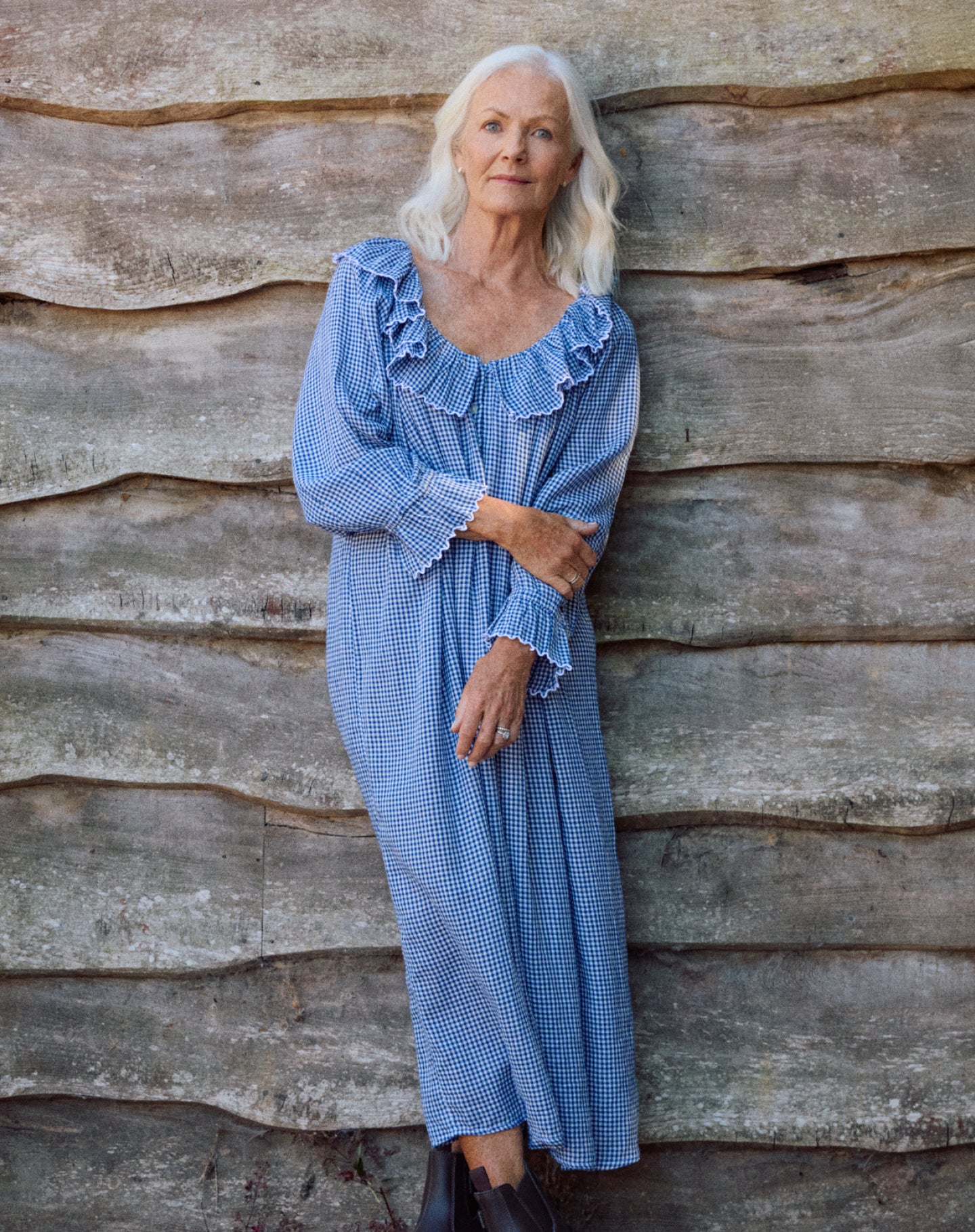 Pandora - Navy Peony Gingham