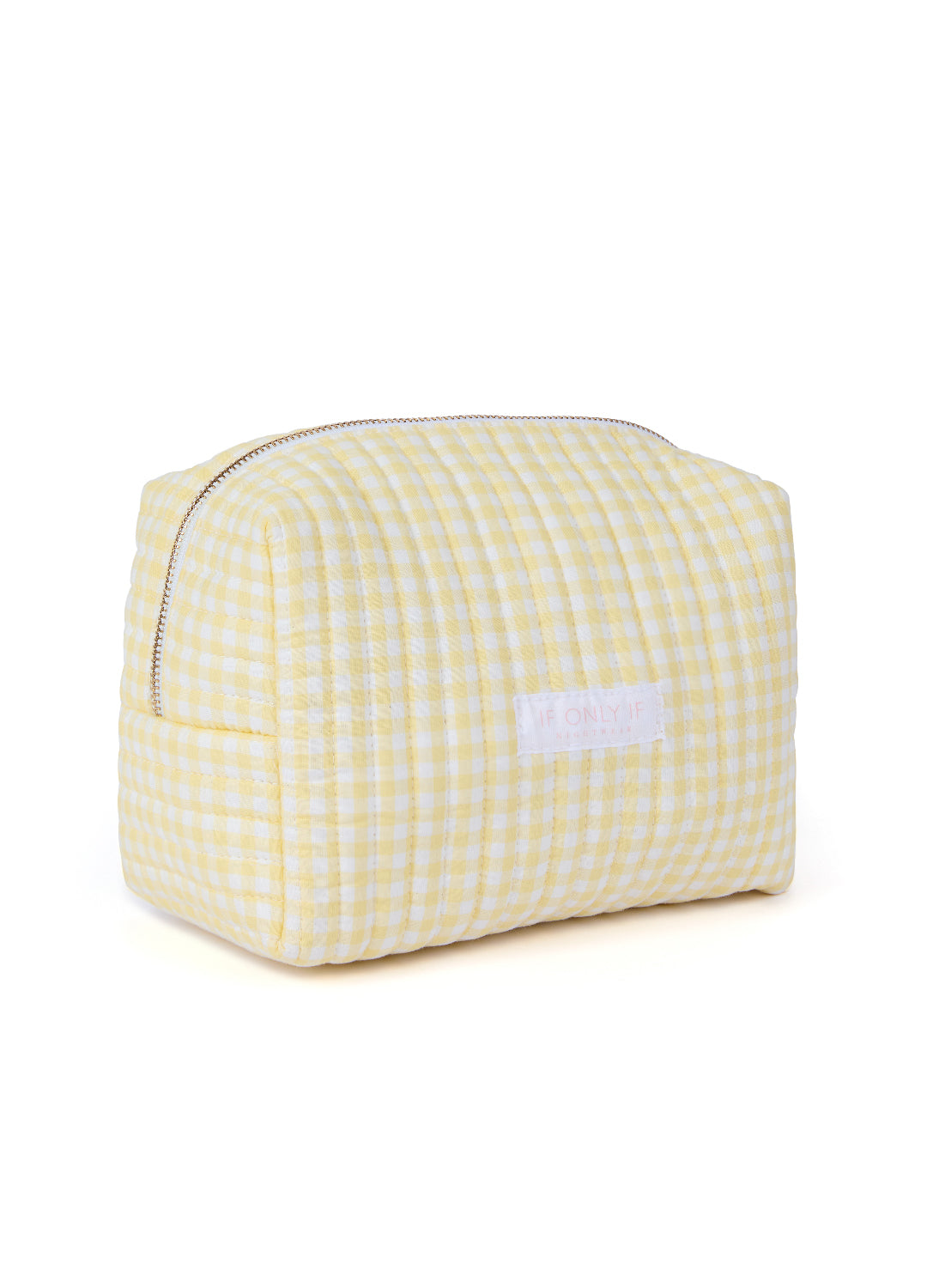 Buttercup Yellow Gingham Makeup Bag - Large