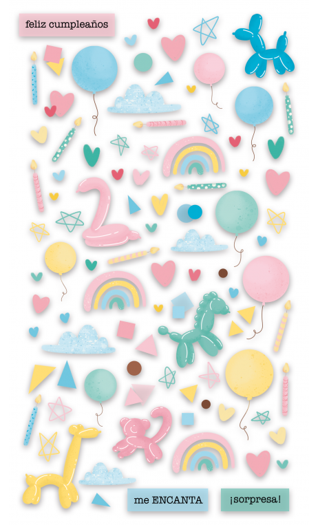 "Confeti" Puffy Stickers 92 pcs