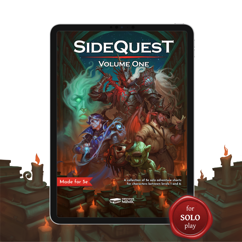 SideQuest: Volume 1 - A Collection of 5e Solo Adventure Shorts (PDF + Epub)