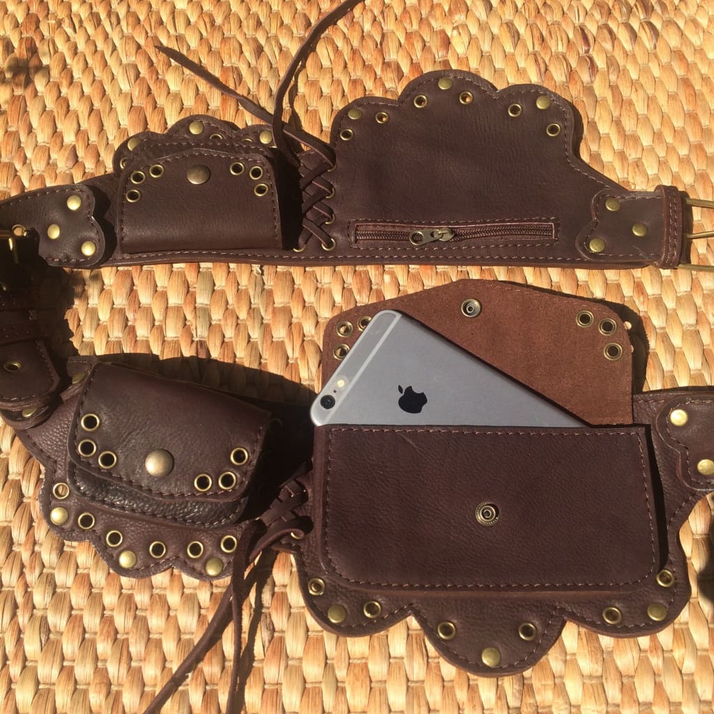 Festival Belt Bag | Leather Utility Belt | Steampunk Hip Purse  - LOTUS