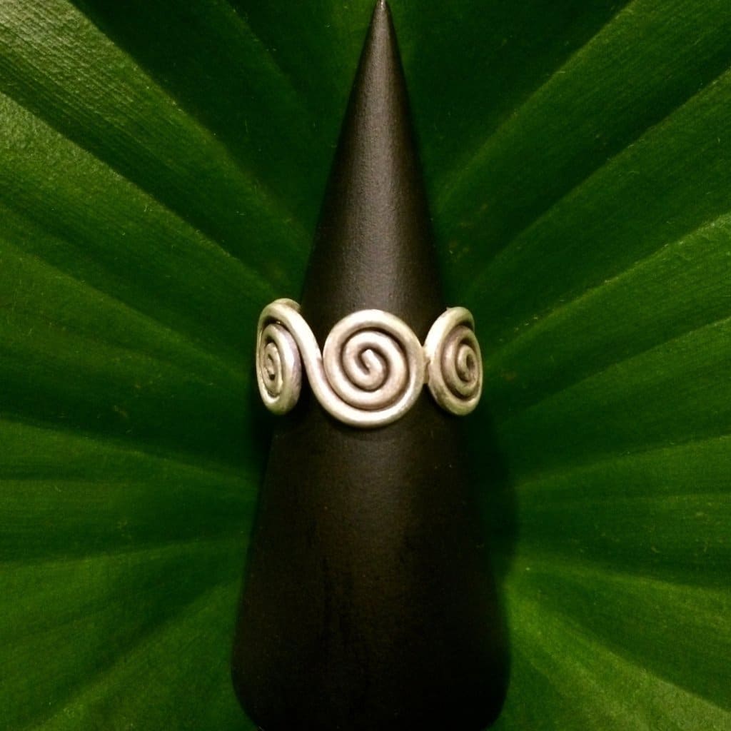 Thai Karen Hilltribe Silver Ring - Multi Spiral Band Design