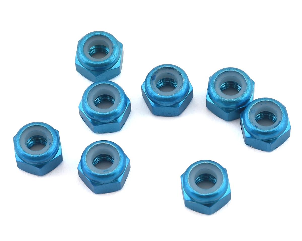 1UP Racing 3mm Aluminum Locknuts (Light Blue)