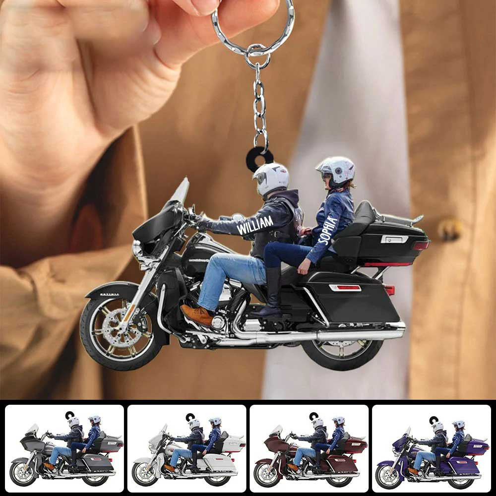 2024 New Release Personalized Biker Couple Ultra Limited Motorcycle Acrylic Keychain for Husband and Wife