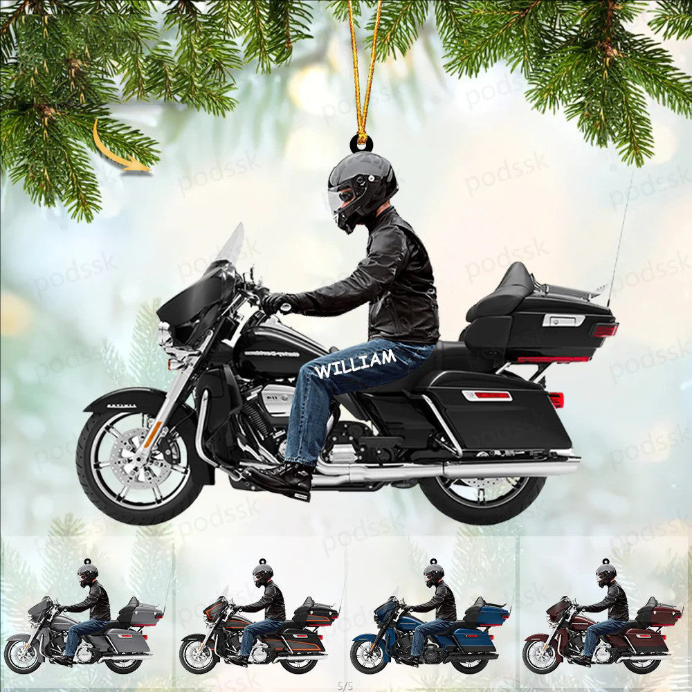 2024 Personalized Biker Harley Motorcycle Christmas Ornament for Biker Gangster Lovers, Gift for Man