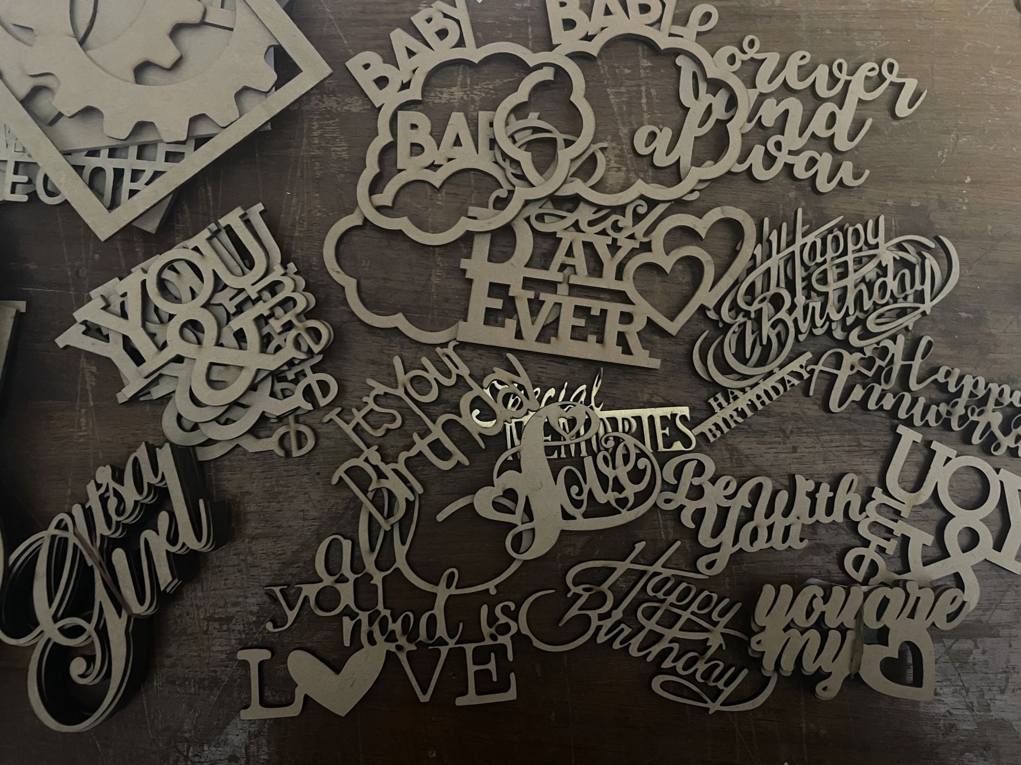 100 assorted Mdf cutout