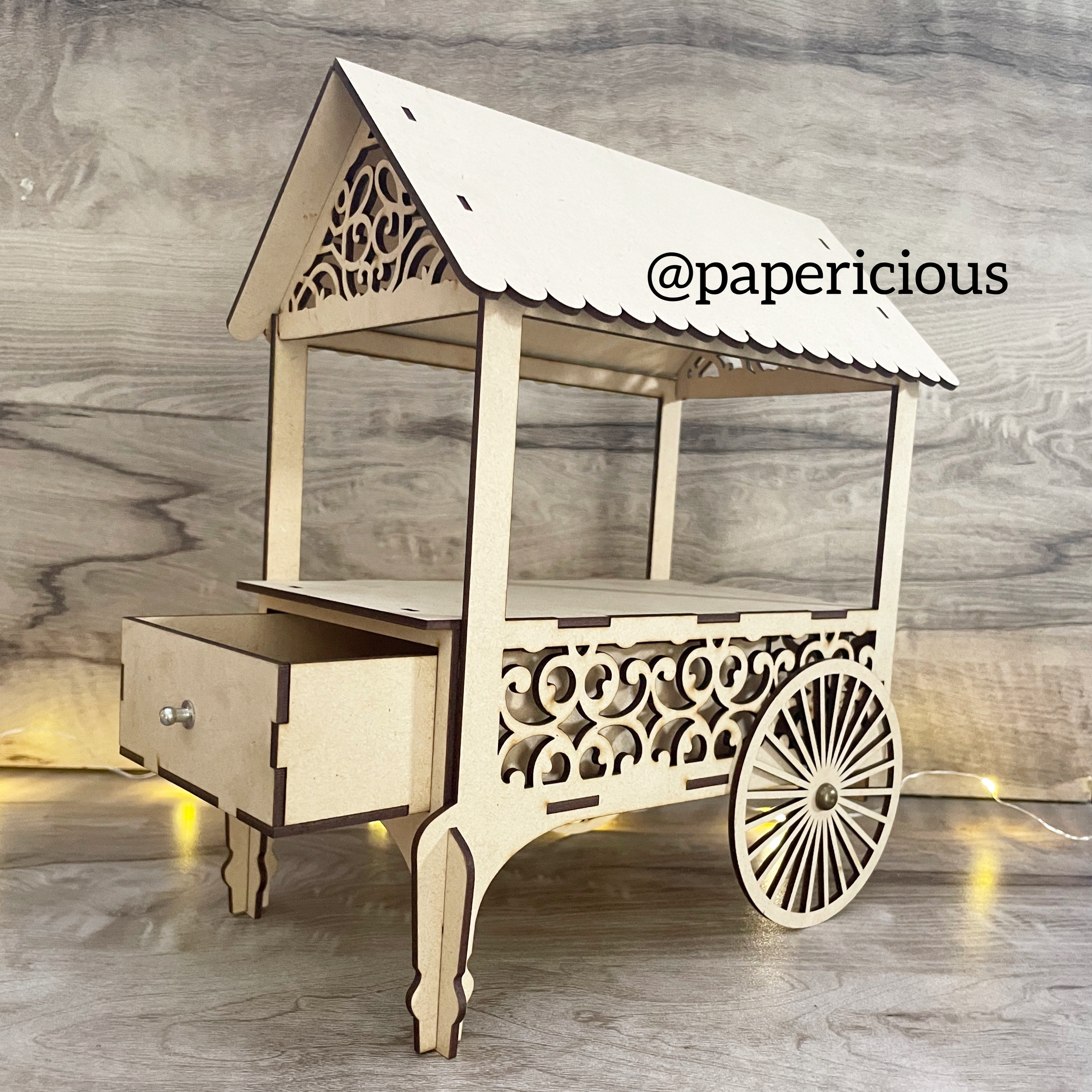 3D Mdf Ice cream Trolley- Unassembled