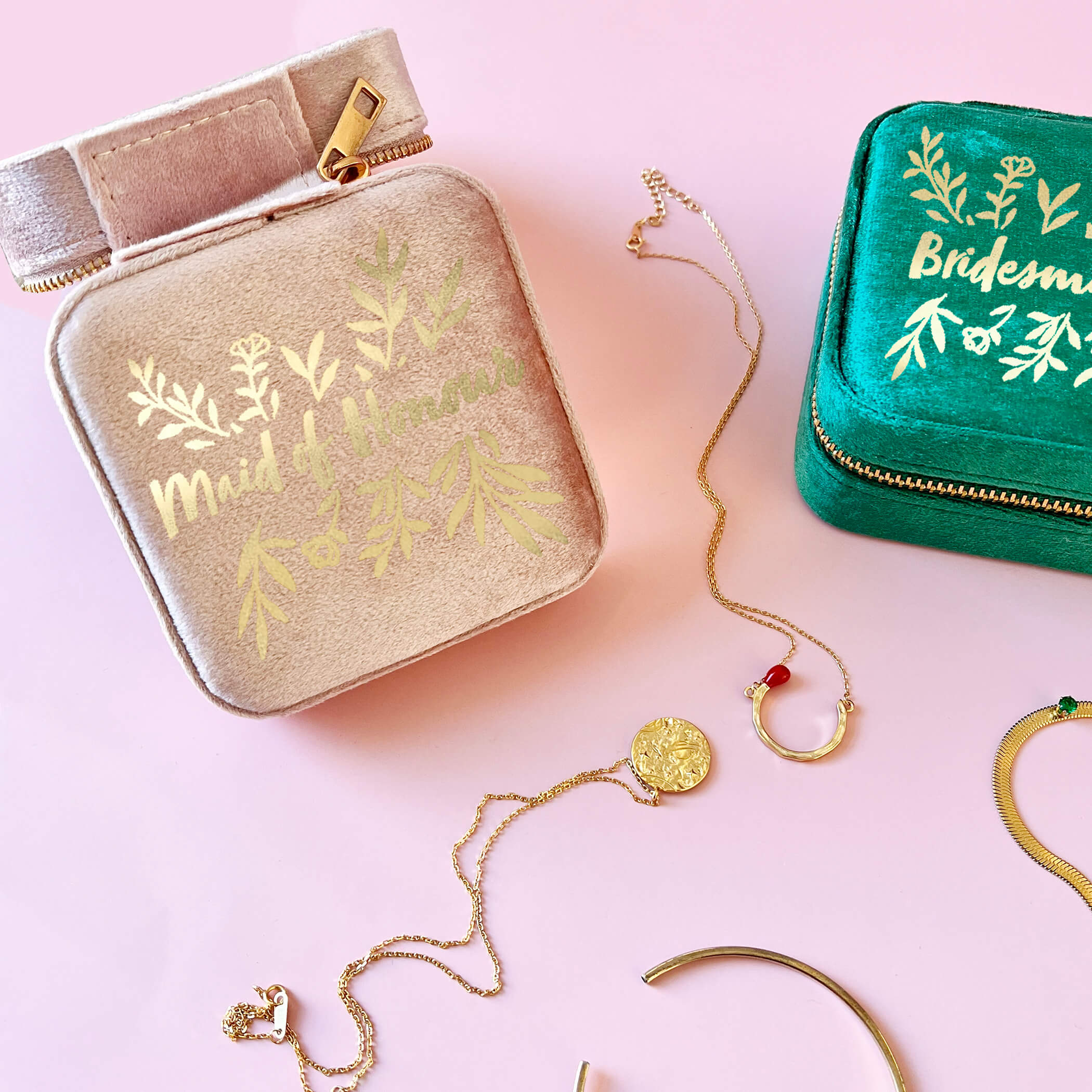 'Bridesmaid' 'Maid Of Honour' Square Jewellery Organiser