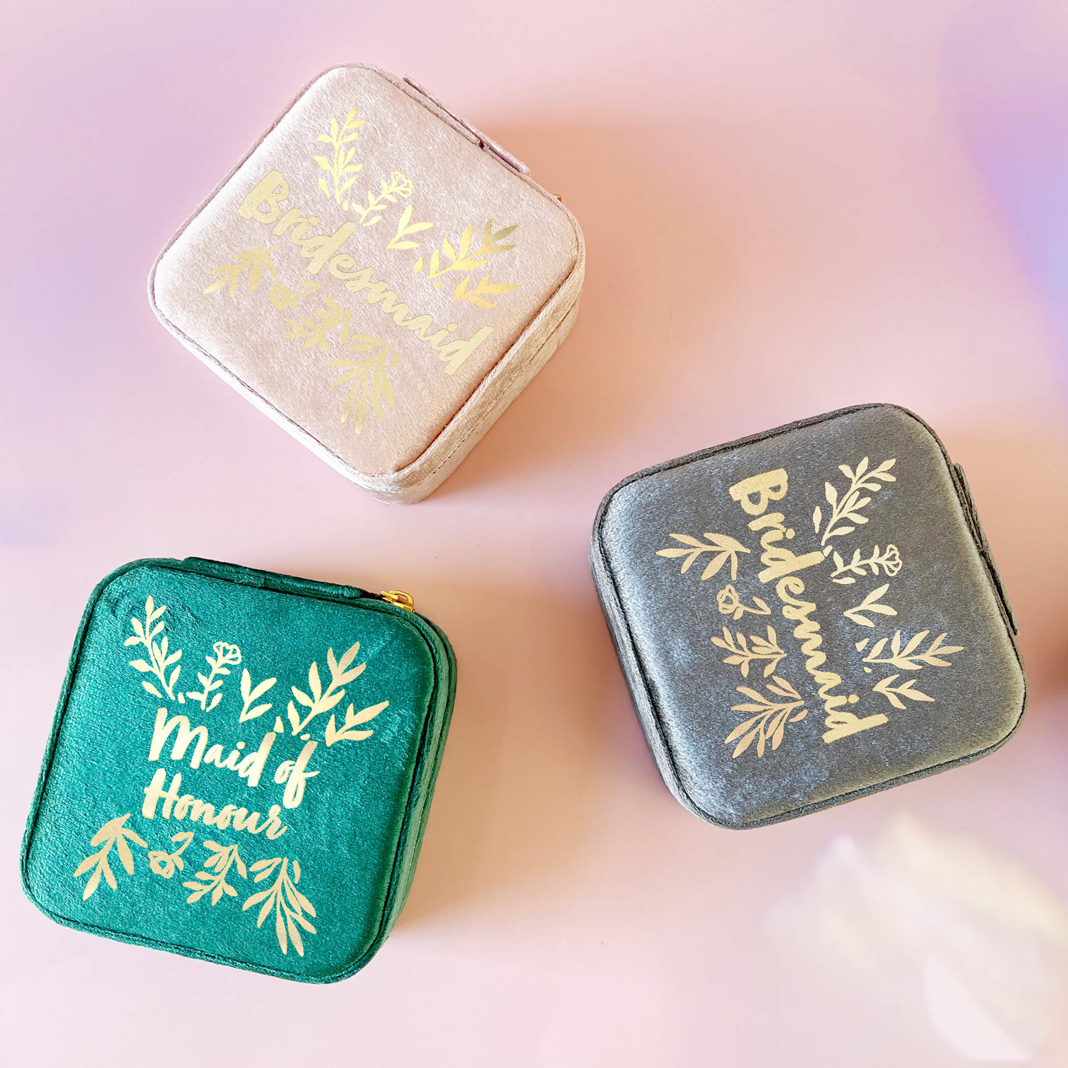 'Bridesmaid' 'Maid Of Honour' Square Jewellery Organiser