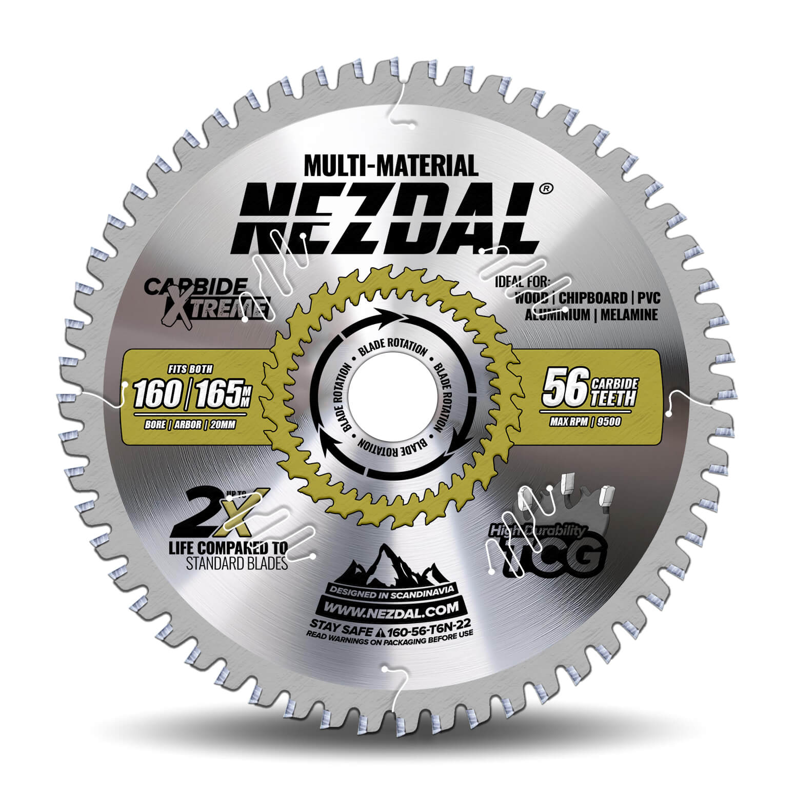 160/165mm | 56 Tänder | Multi-Material | Fin snittkvalitet | 2,2mm skärbredd | Hög stabilitet | Sågklinga