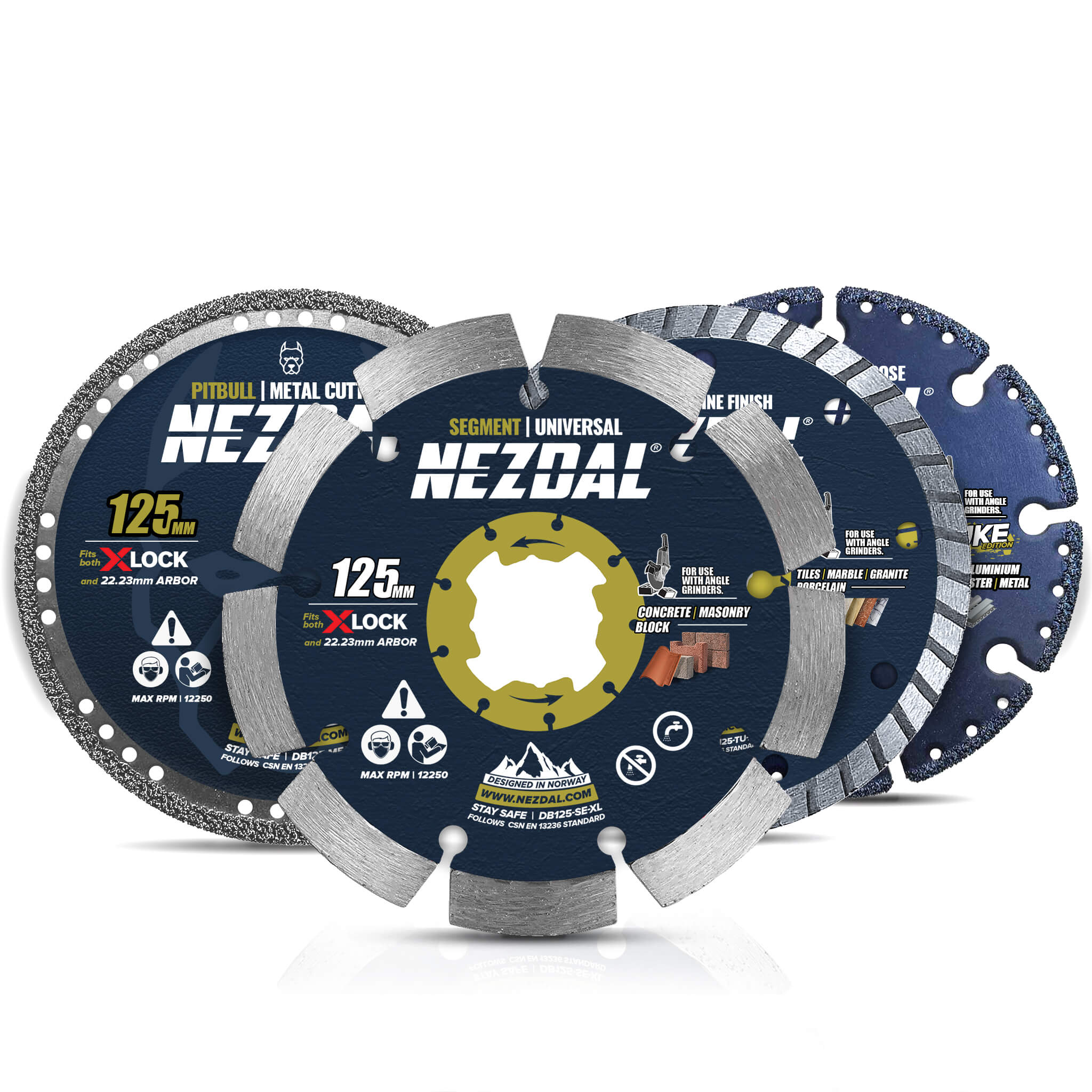 125mm | 4 st. diamantklingor | Brett användningsområde | Paketpris | Vinkelslip