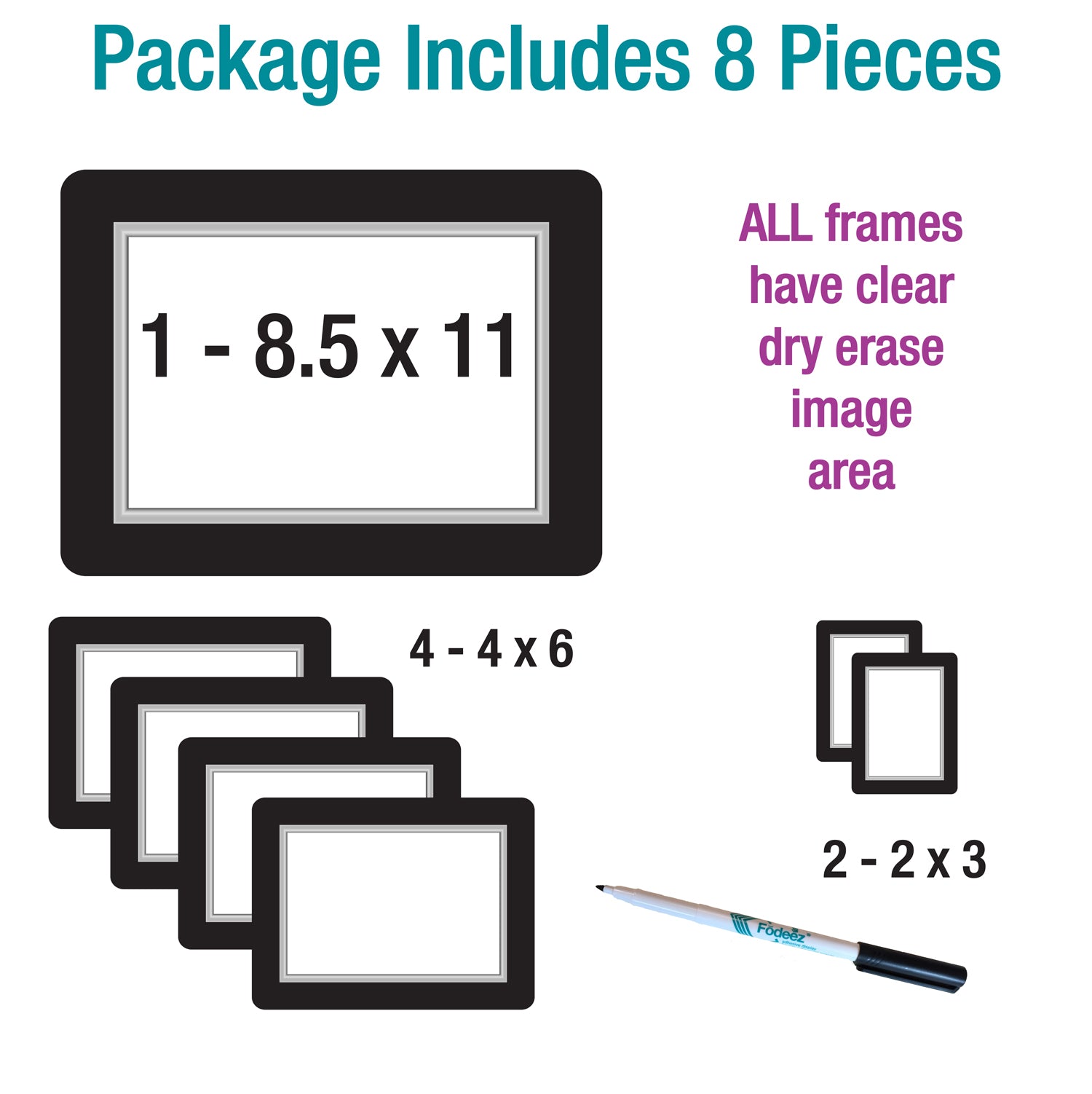 Multi-Size Self-Stick Picture Frames - for Walls