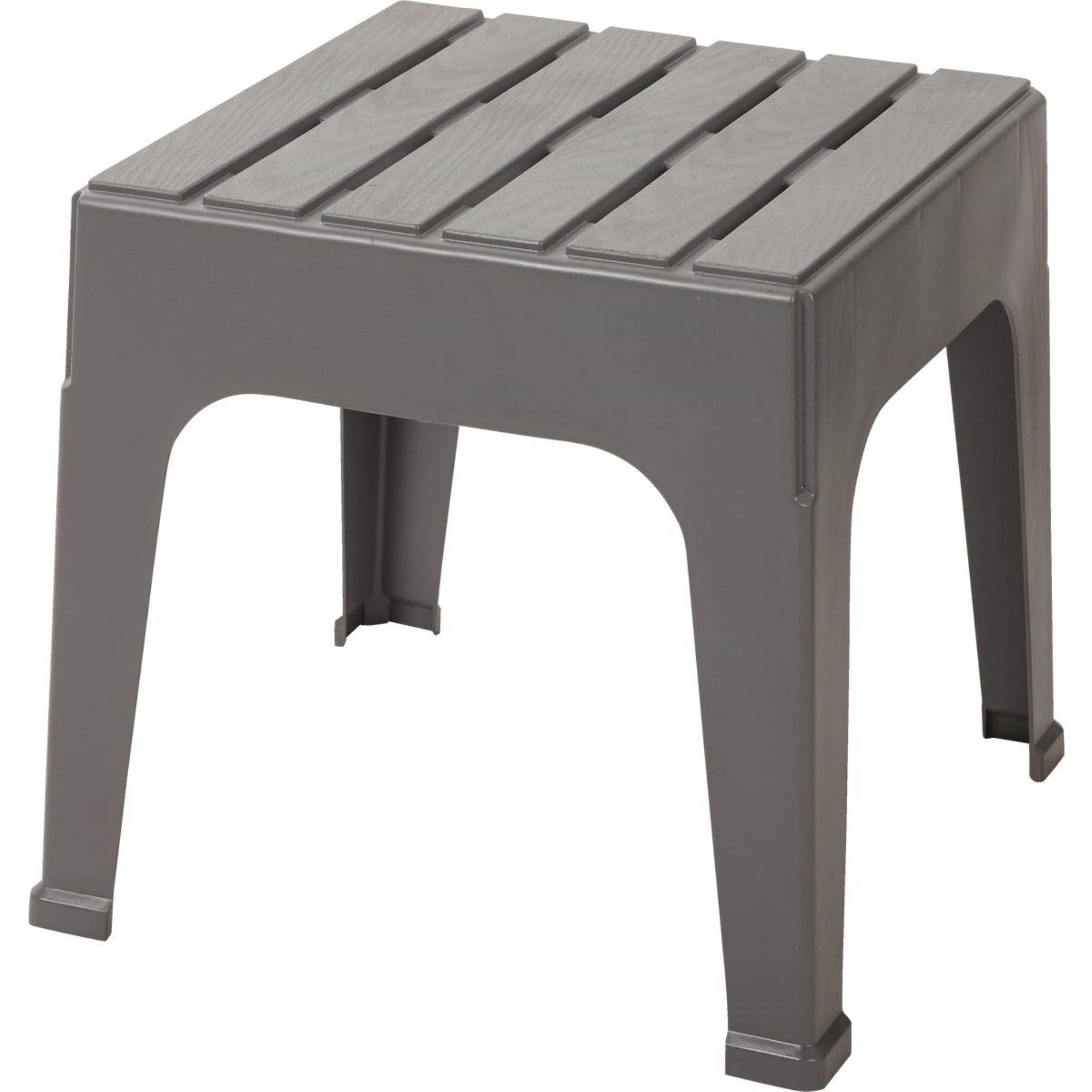 Adams Big Easy Square Polypropylene Stackable Side Table, Gray (18.9" x 17.75")