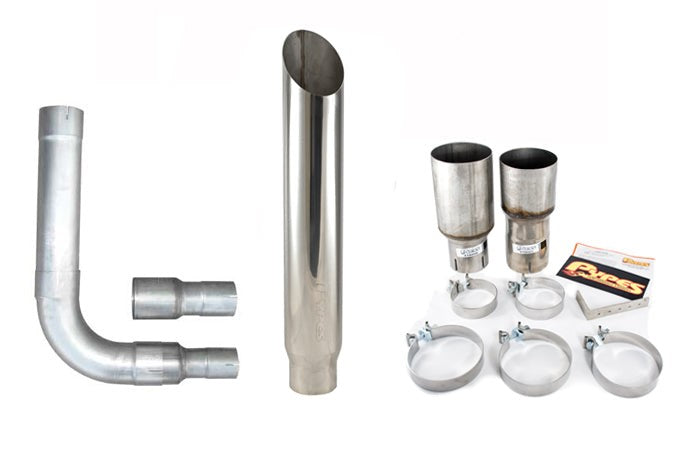 10" Miter Cut Single Stack Stainless Pypes Exhaust Kit for RAM 2500 3500 Diesel
