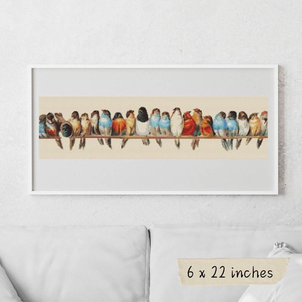 A Row of Birds Cross Stitch Kit
