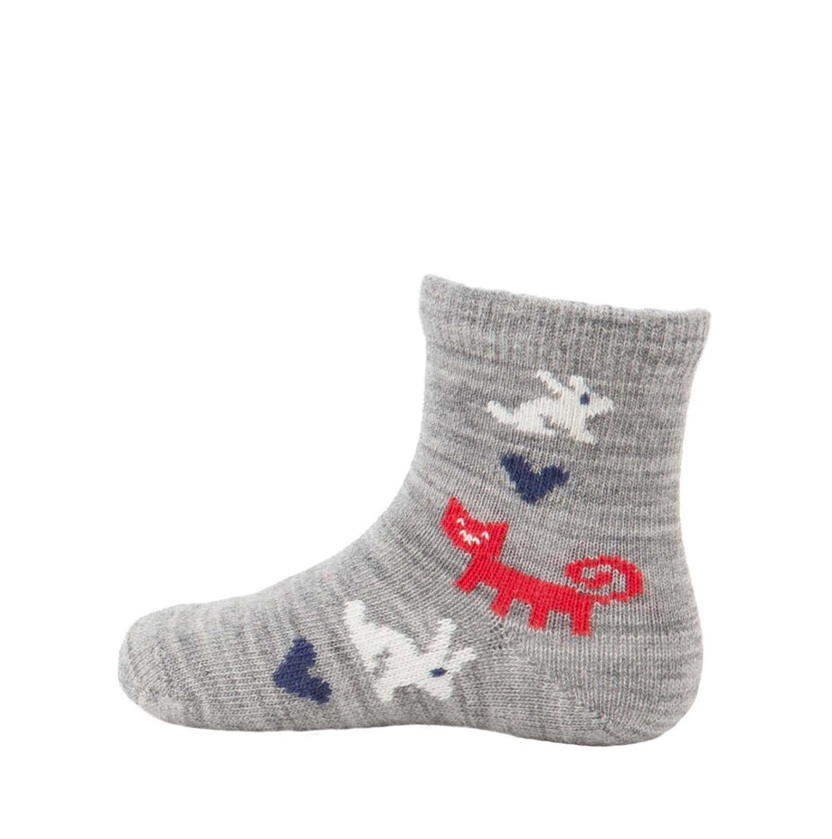 Bengt & Lotta Rabbit Kids Wool Socks Light Grey 30-34
