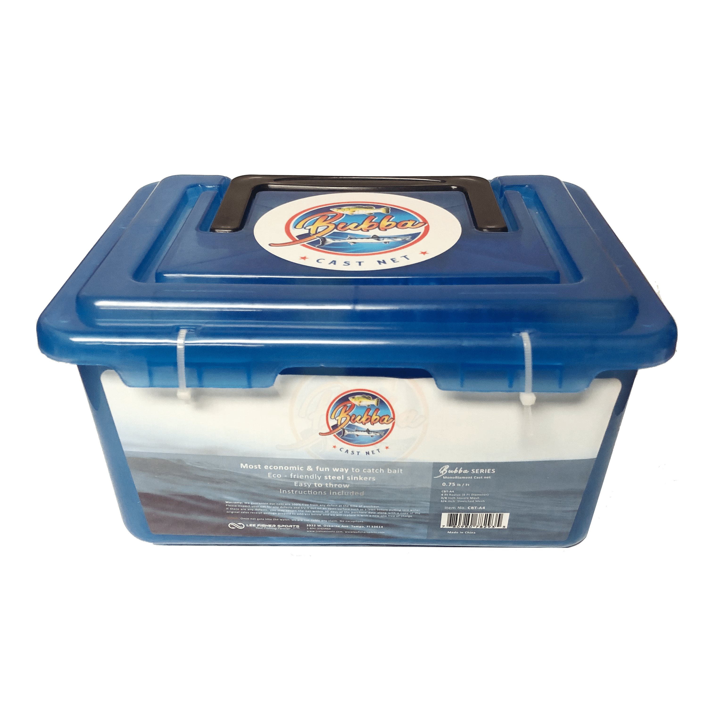 Bubba Cast Nets - 3/8” sq Portable Mono Bait Cast Net